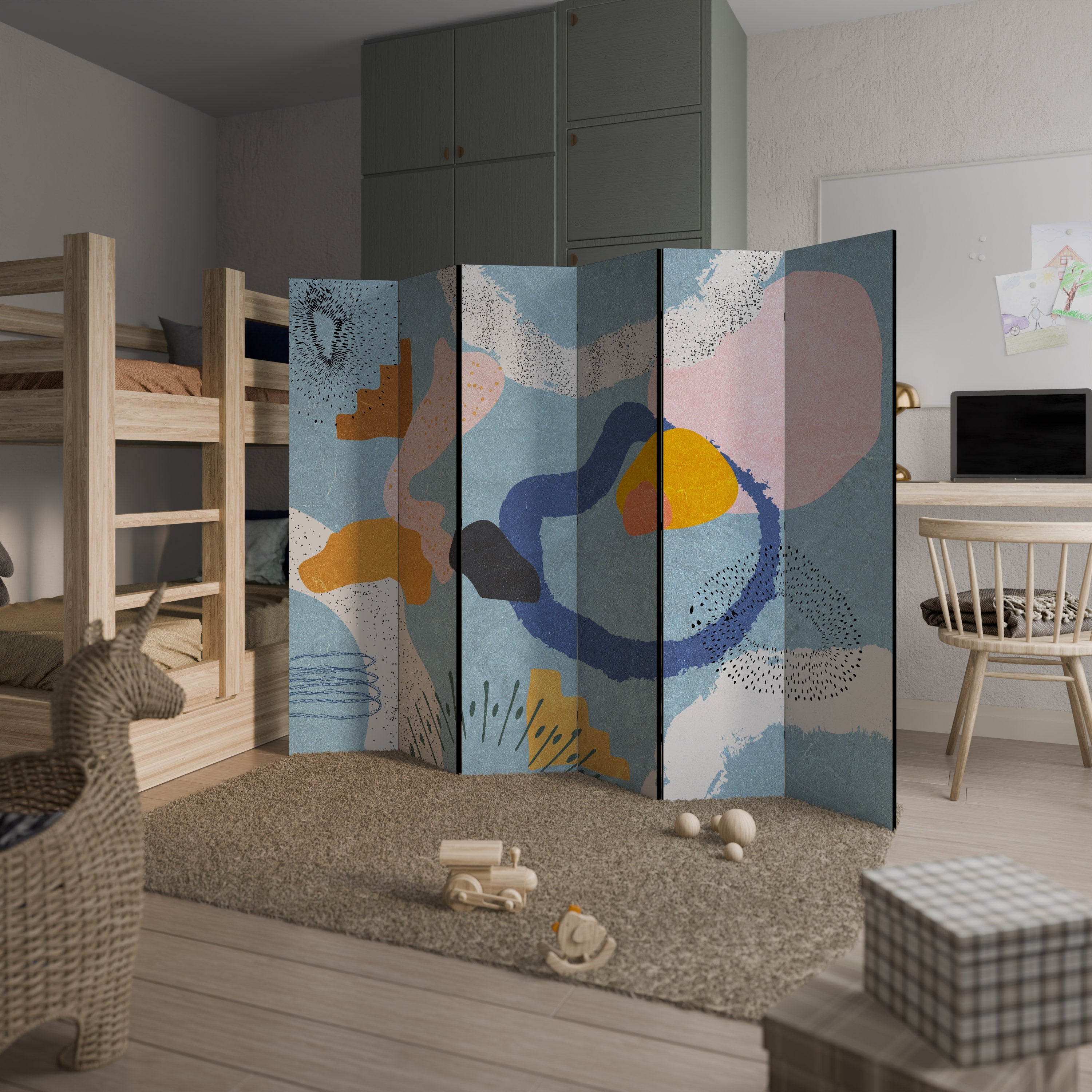 DREAMY SWIRLS Decorative 6-Panel Room Divider