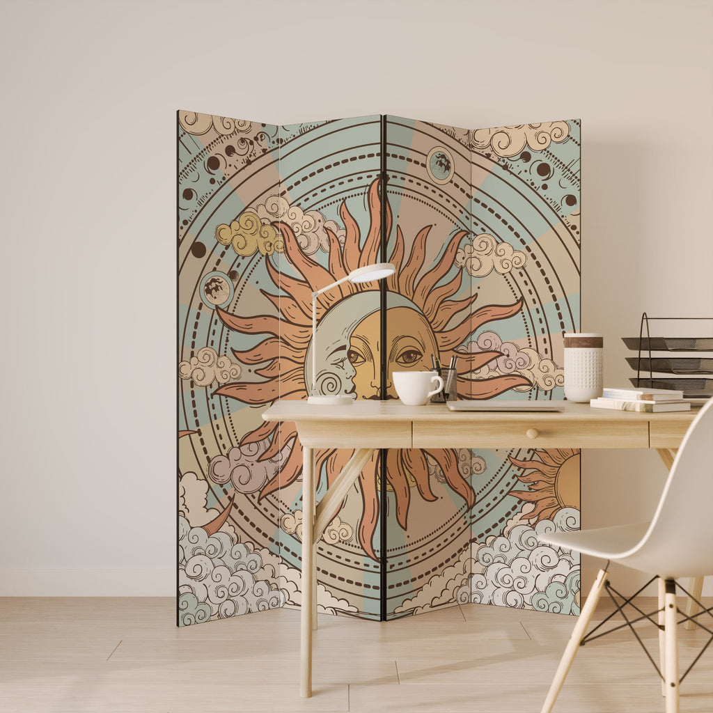 MYSTICAL STRUCTURE Decorative 4-Panel Room Divider