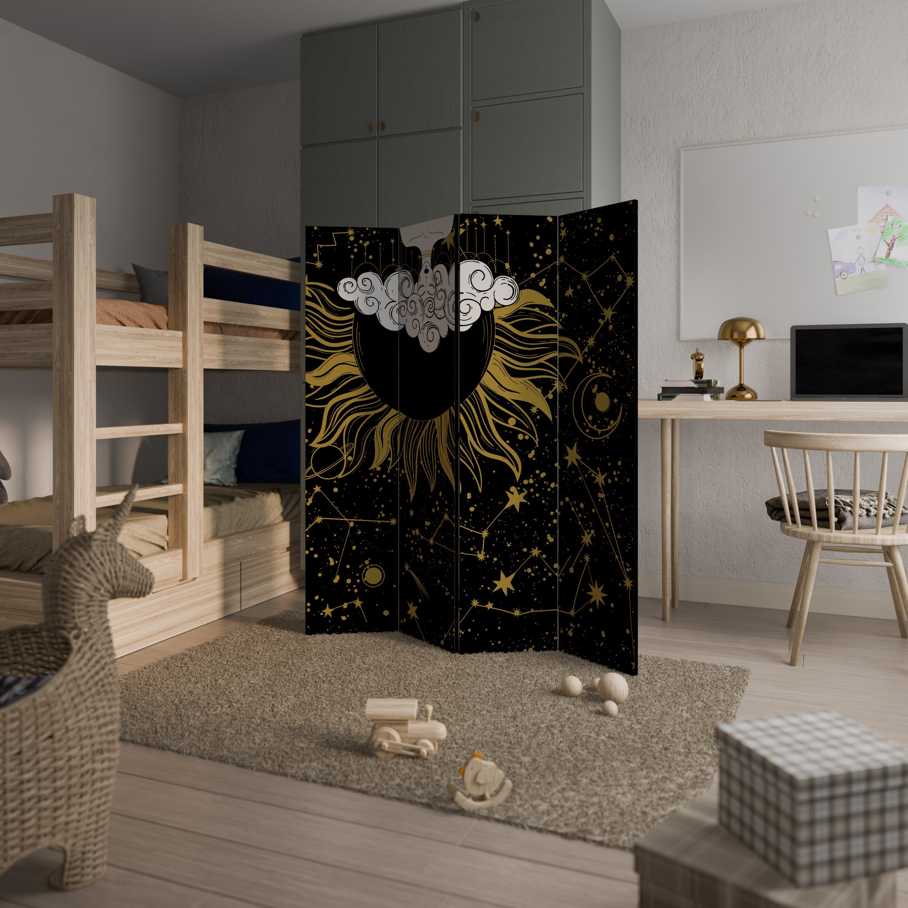 STELLAR CONSTELLATIONS Decorative 4-Panel Room Divider