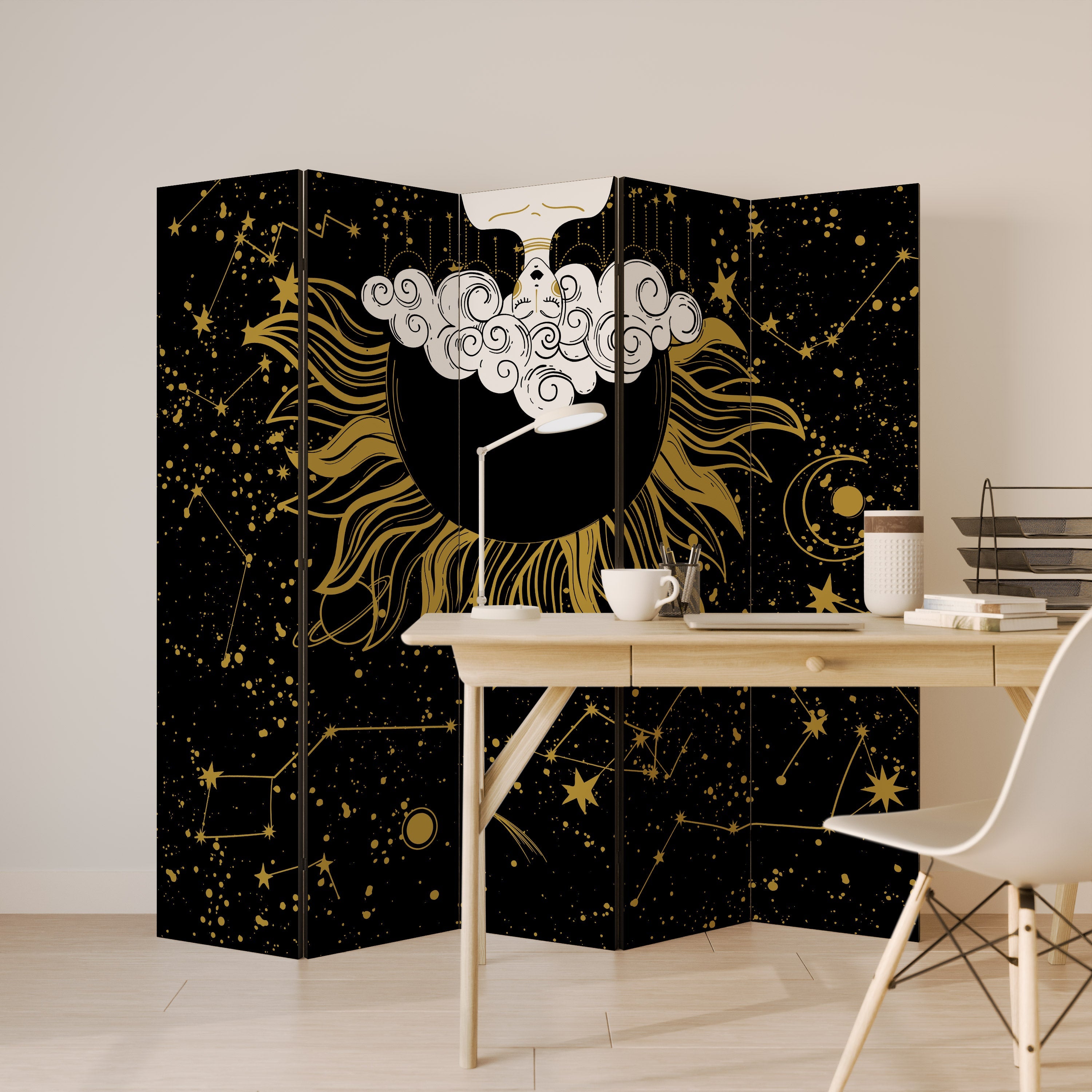 STELLAR CONSTELLATIONS Decorative 5-Panel Room Divider