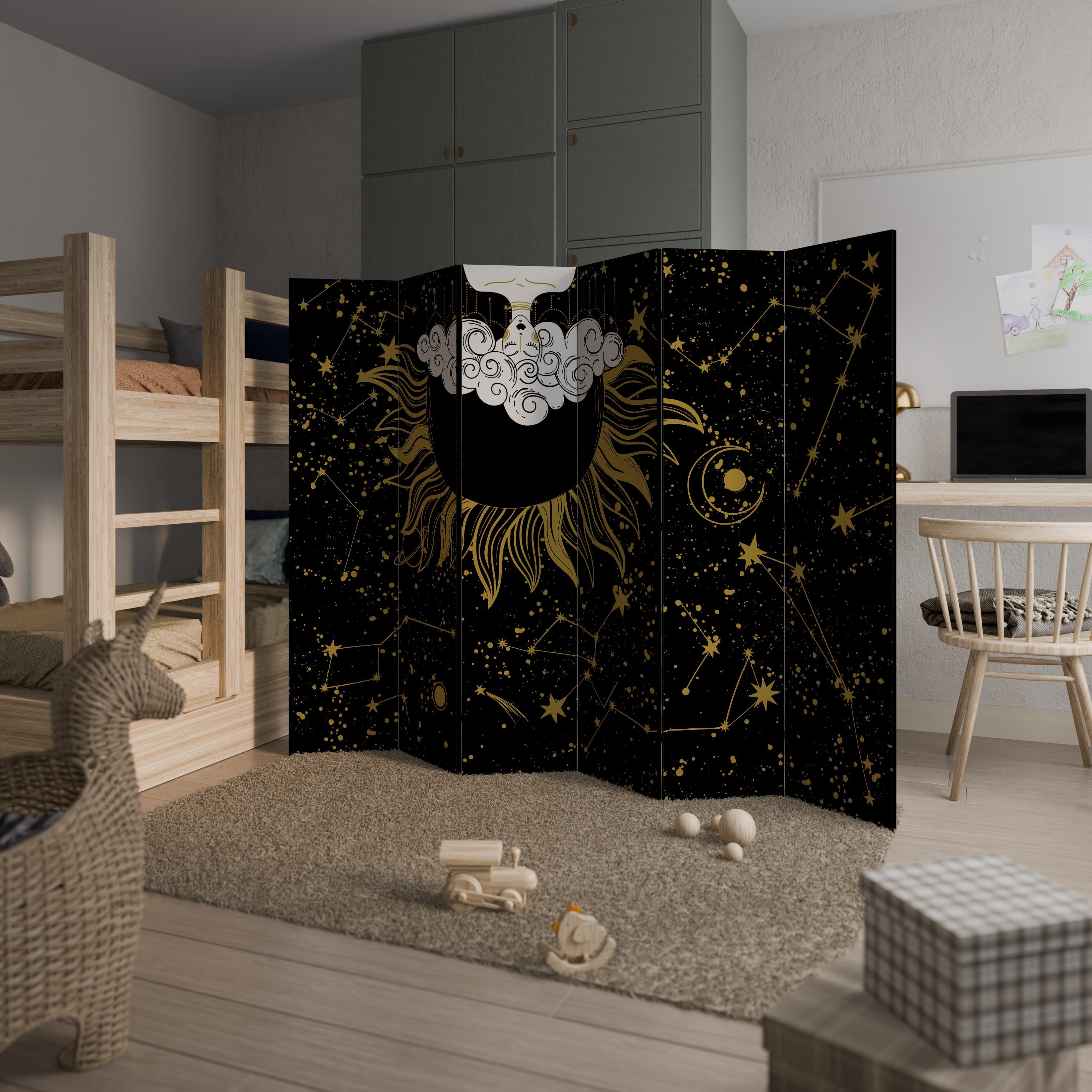 STELLAR CONSTELLATIONS Decorative 6-Panel Room Divider