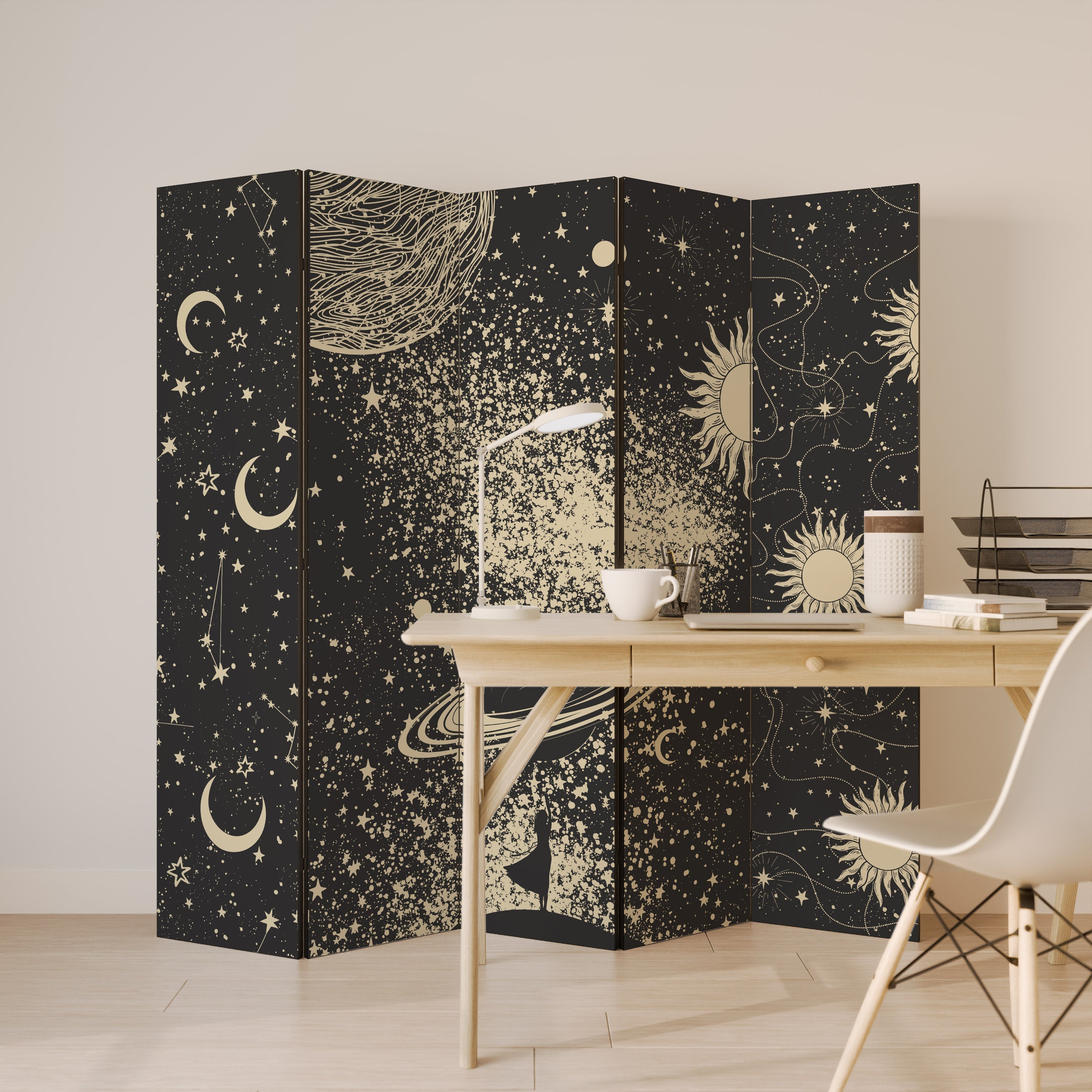 BRILLIANT UNIVERSE Decorative 5-Panel Room Divider