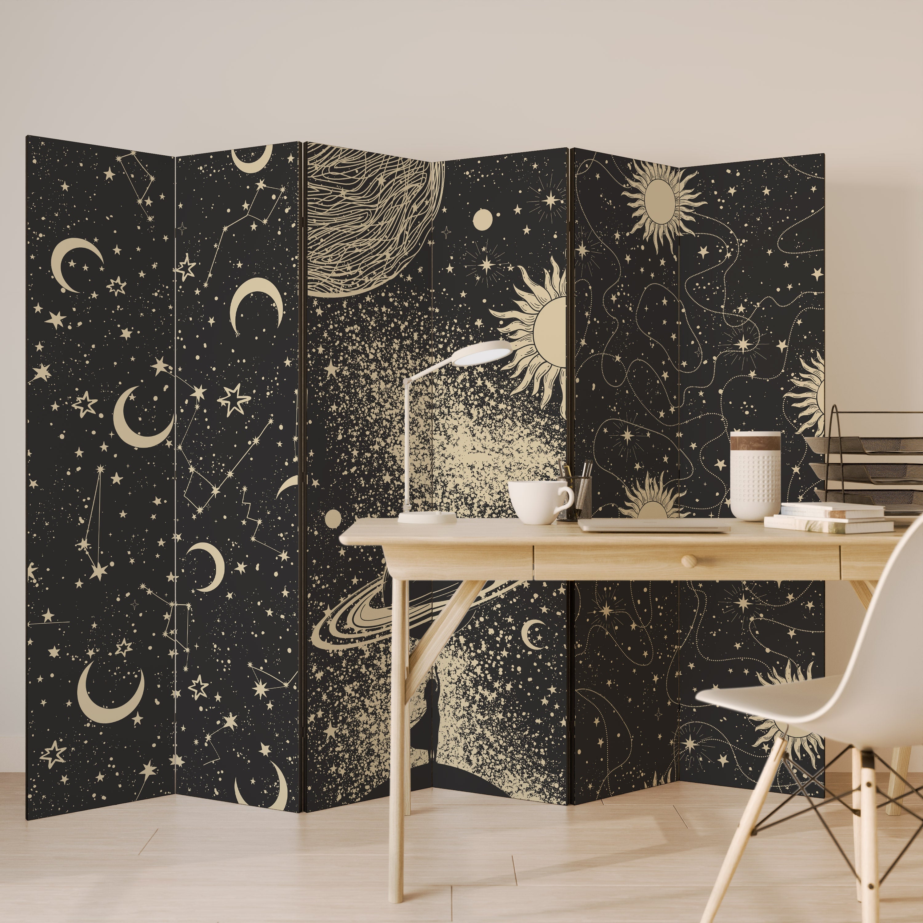 BRILLIANT UNIVERSE Decorative 6-Panel Room Divider
