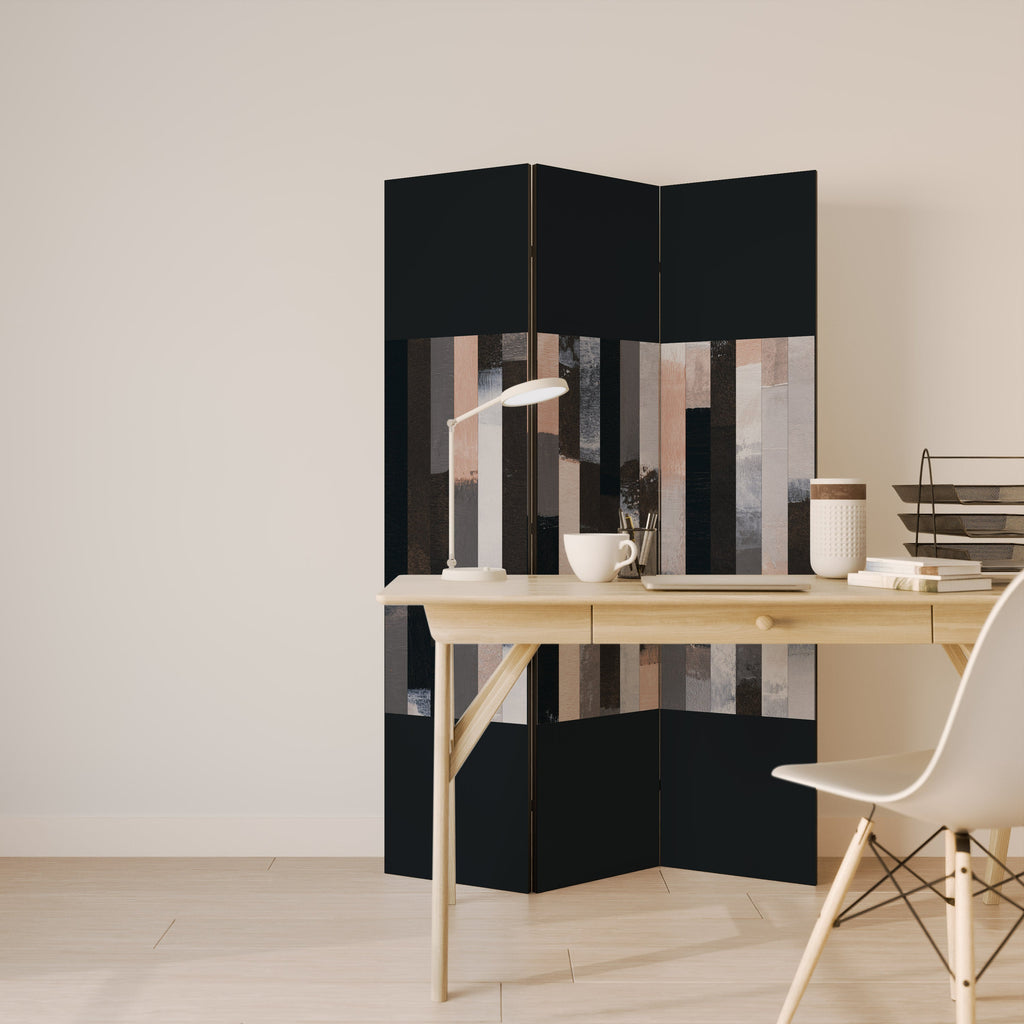 COLLAGE OF RECTANGLES Decorative 3-Panel Room Divider
