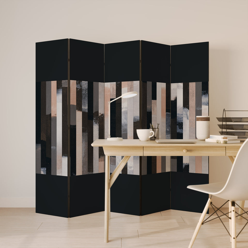 COLLAGE OF RECTANGLES Decorative 5-Panel Room Divider