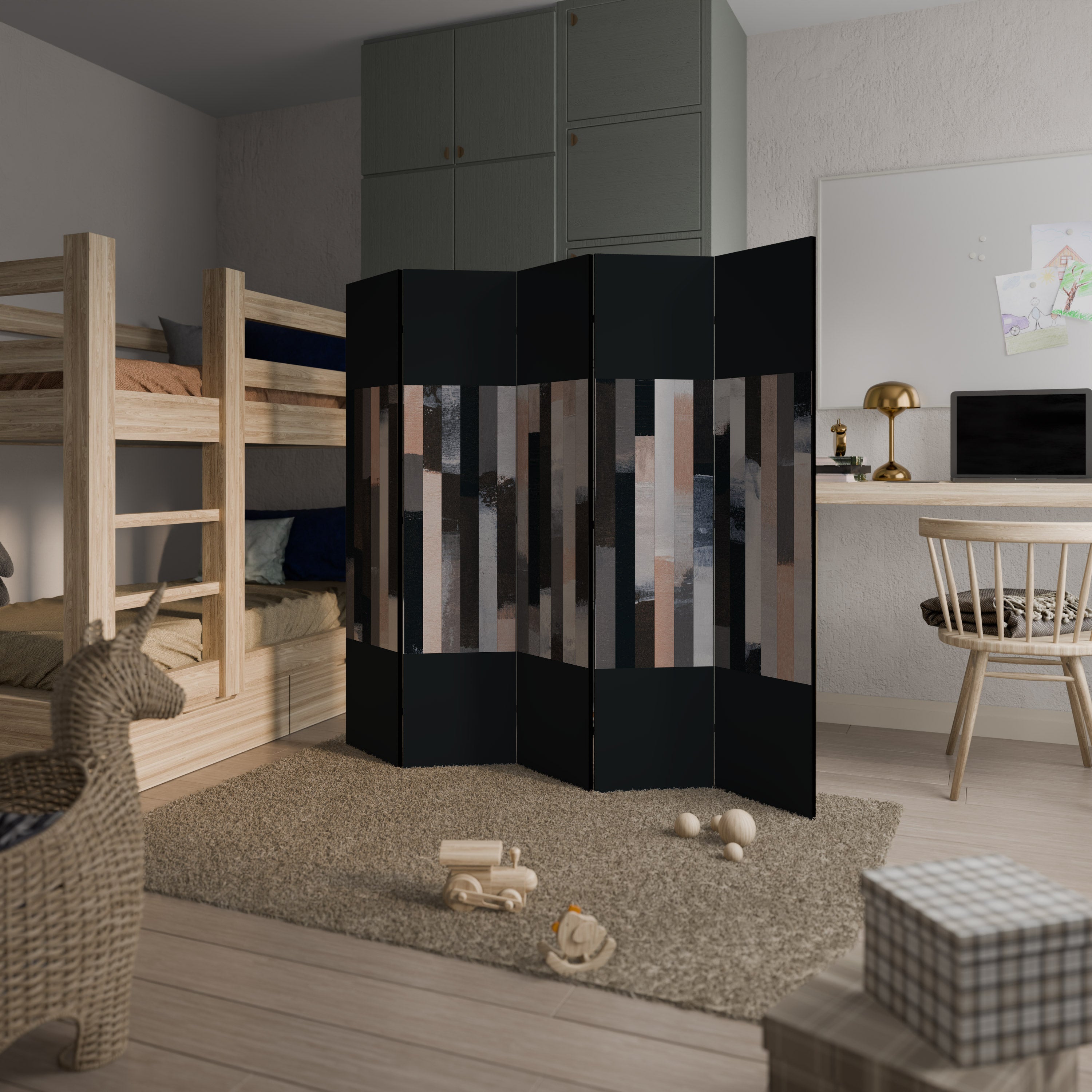 COLLAGE OF RECTANGLES 5-Panel Room Divider