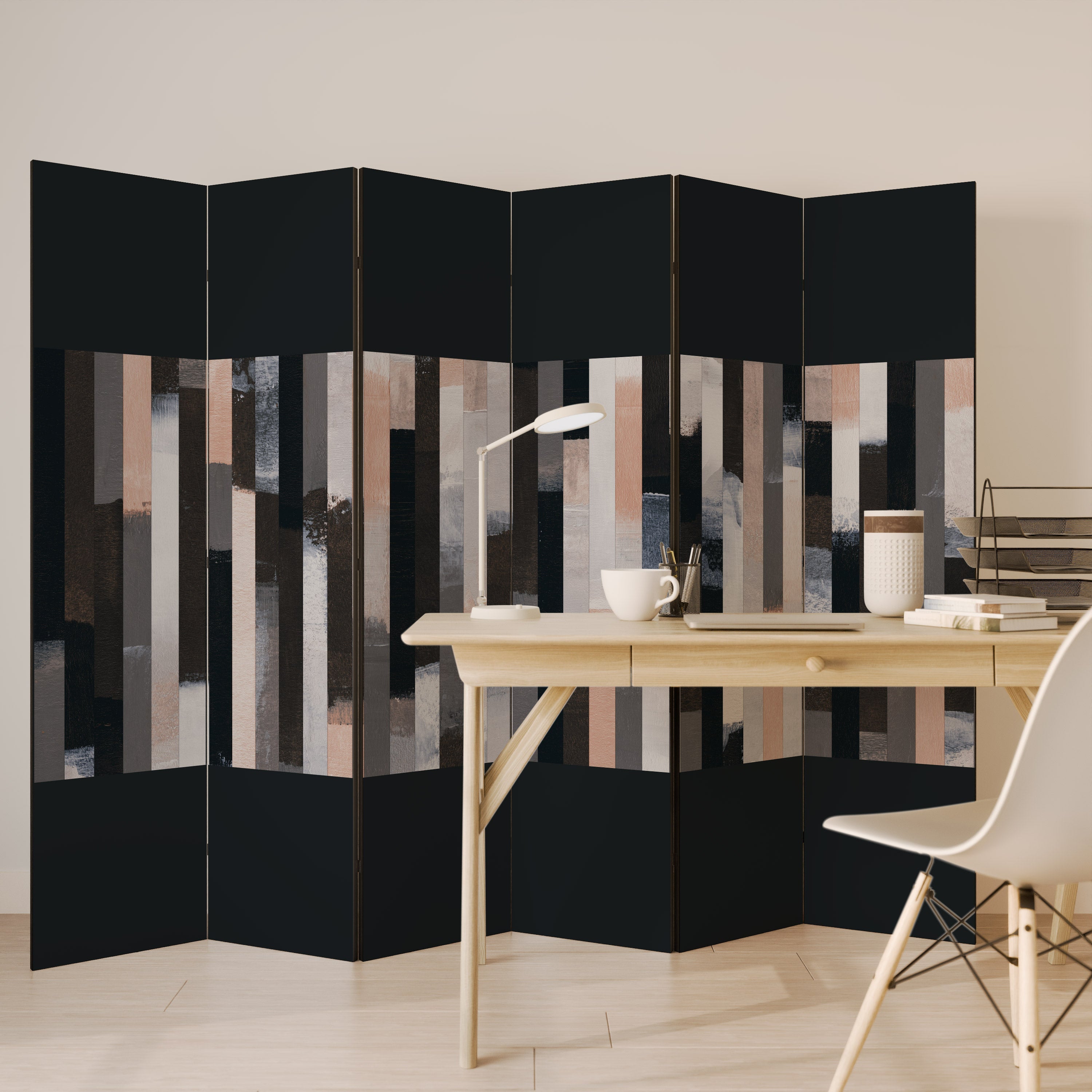 COLLAGE OF RECTANGLES Decorative 6-Panel Room Divider