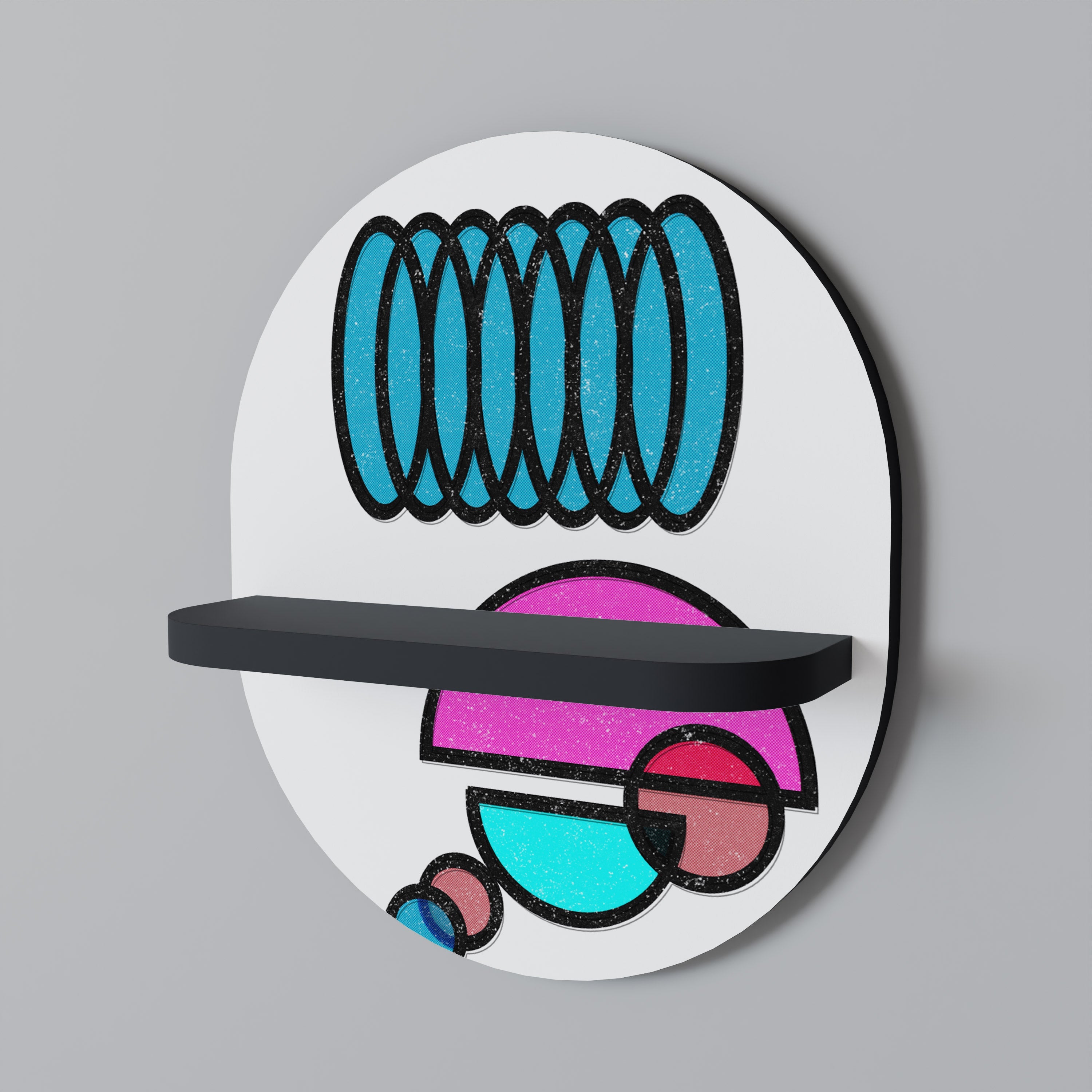 Étagère d'art ovale GEOMETRIC RHAPSODY en finition noire