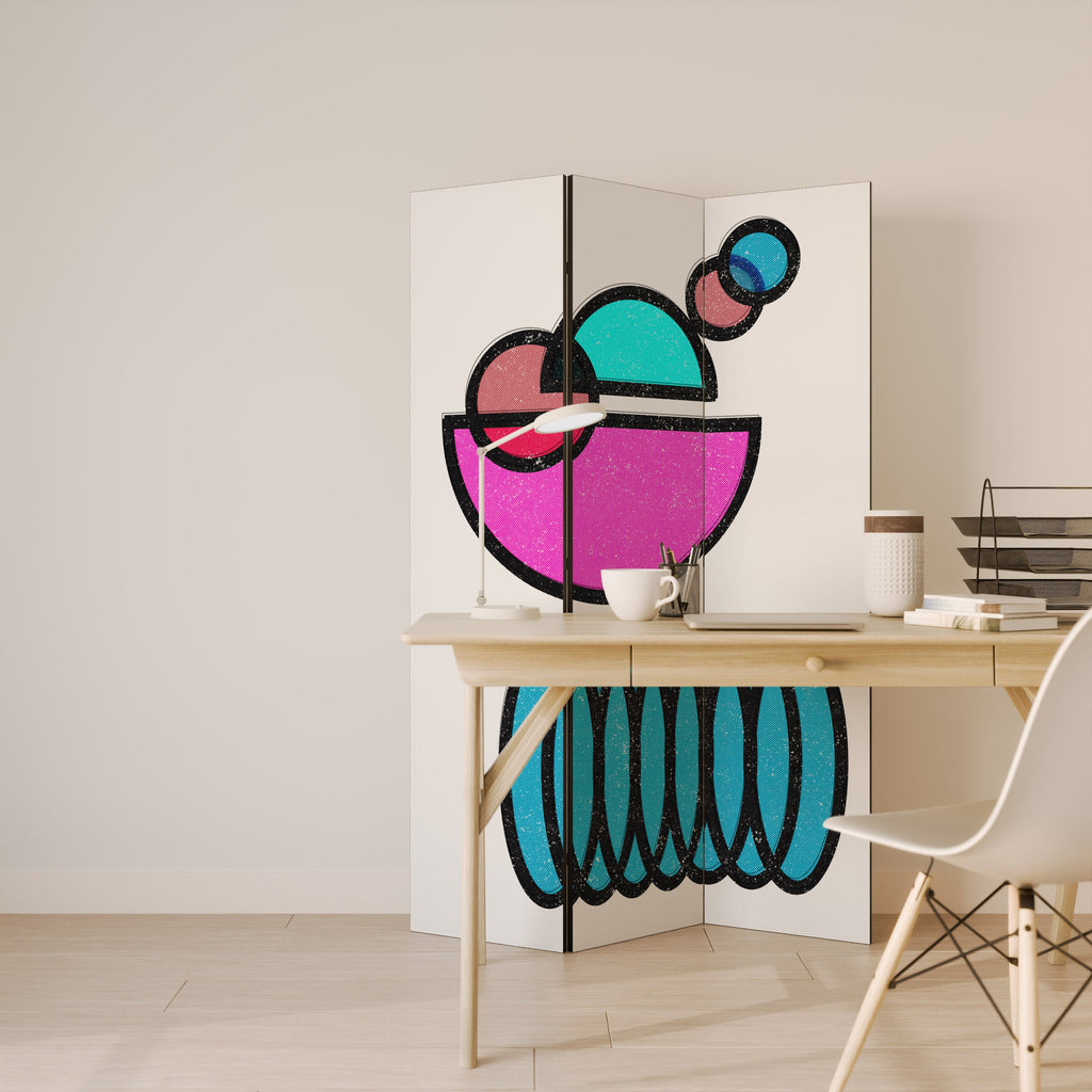 GEOMETRIC RHAPSODY Decorative 3-Panel Room Divider