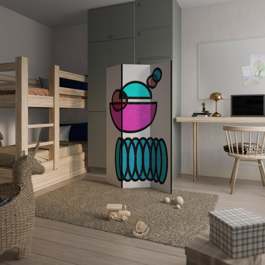 GEOMETRIC RHAPSODY Decorative 3-Panel Room Divider