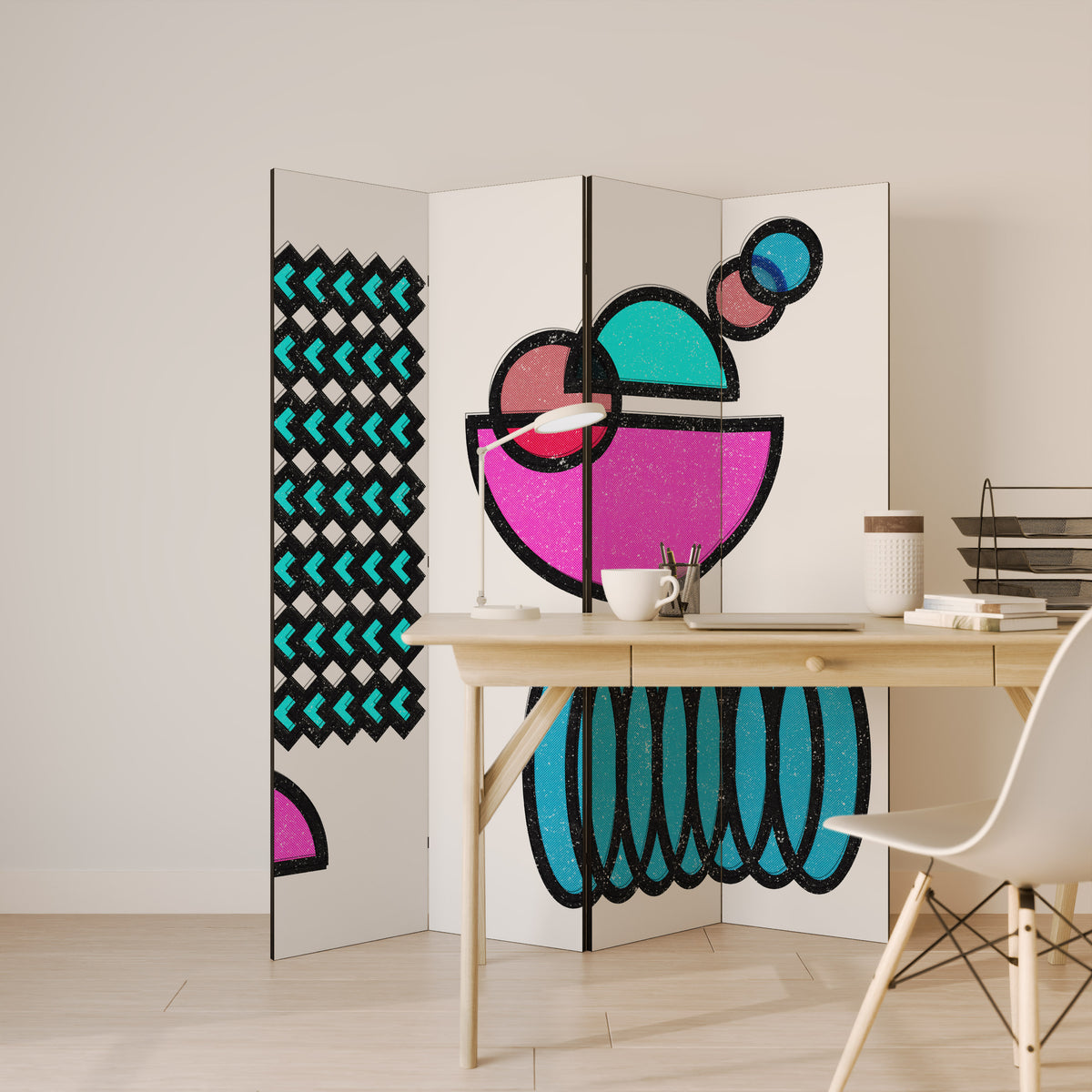 GEOMETRIC RHAPSODY 4-Panel Room Divider
