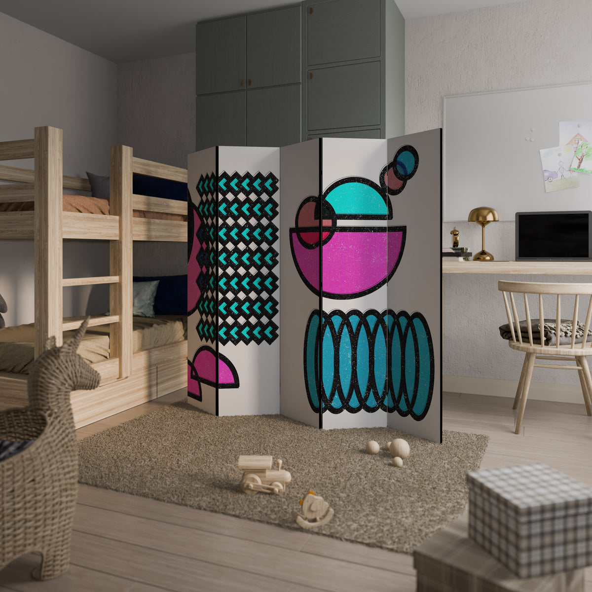 GEOMETRIC RHAPSODY 5-Panel Room Divider