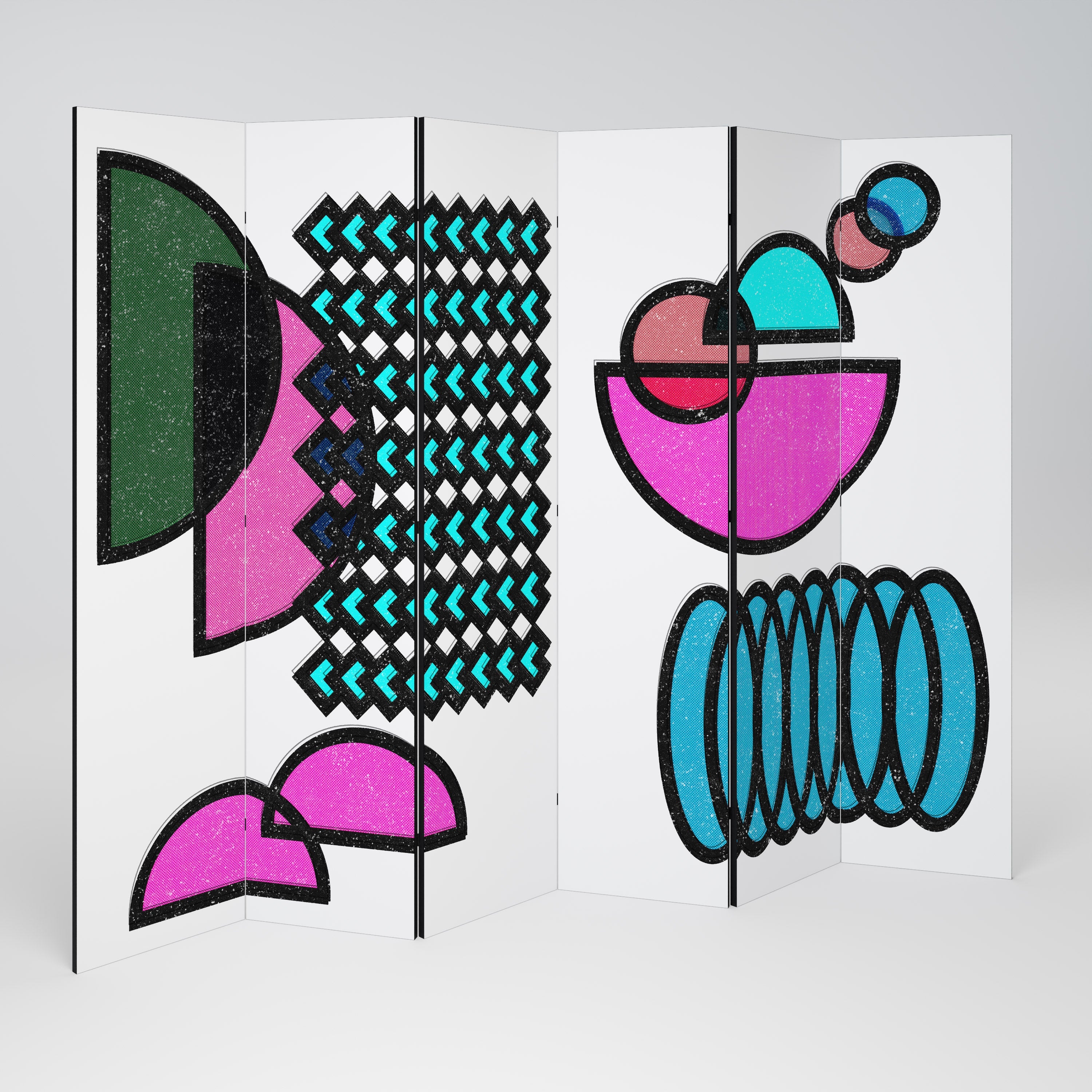 GEOMETRIC RHAPSODY Decorative 6-Panel Room Divider