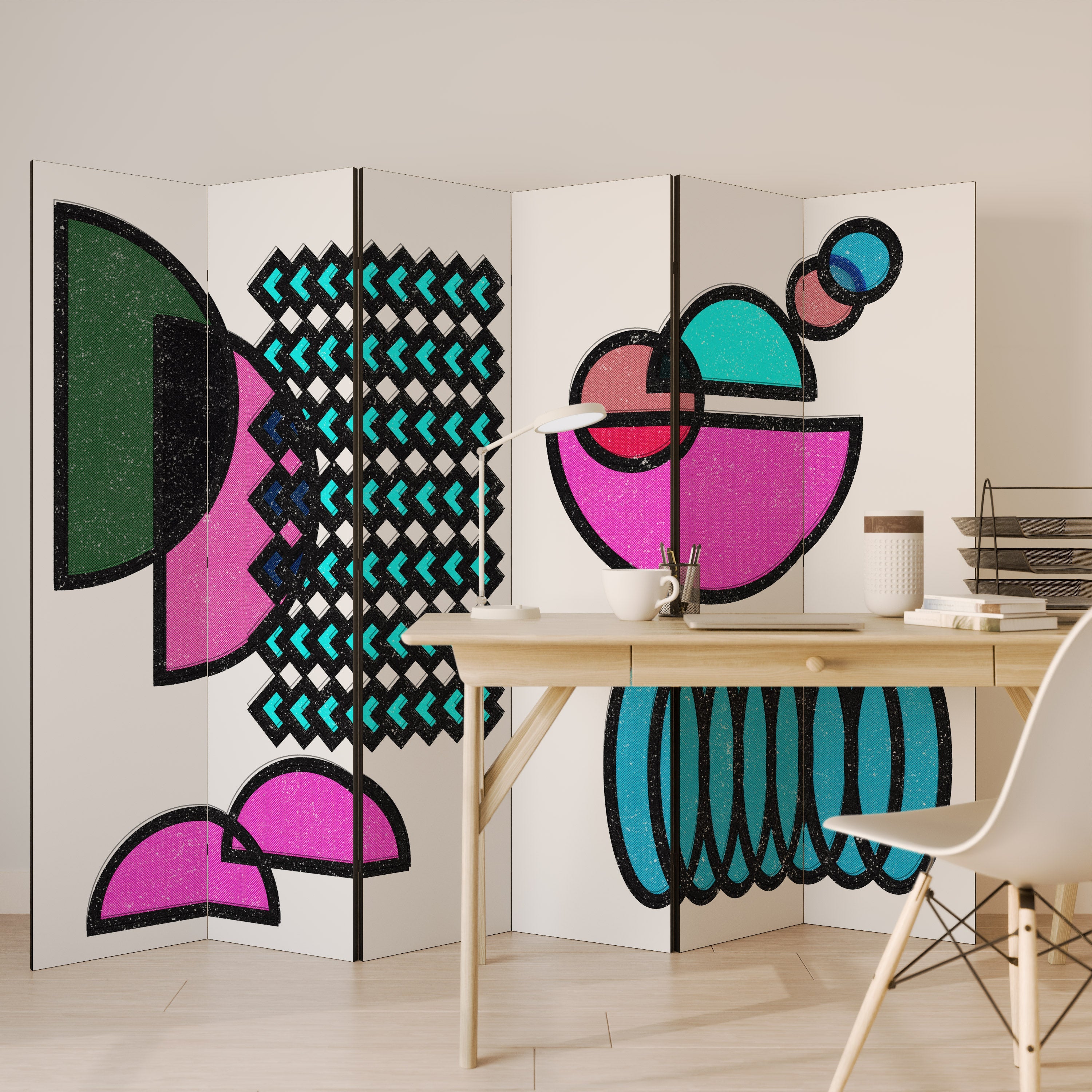 GEOMETRIC RHAPSODY Decorative 6-Panel Room Divider