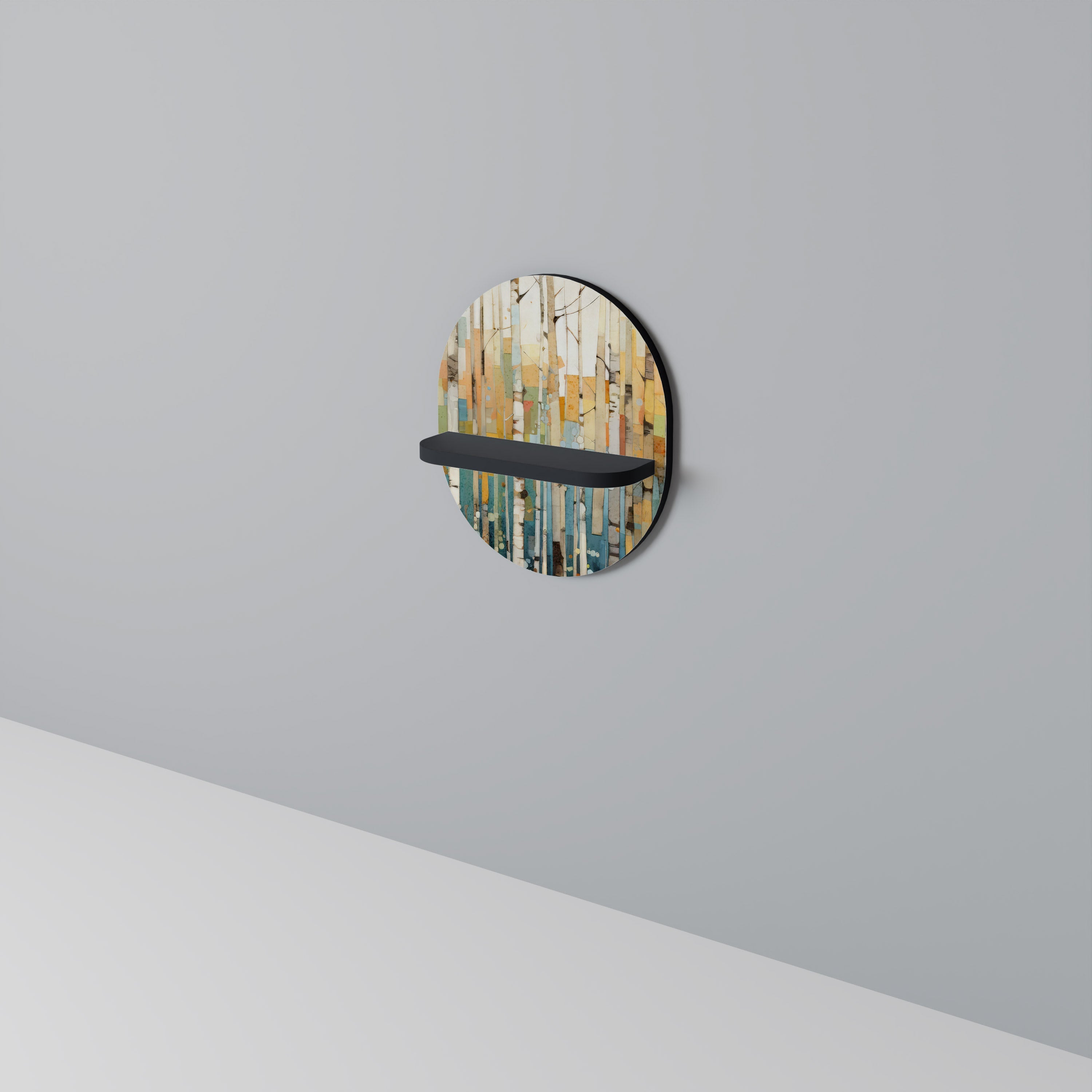 Étagère d'art ovale BIRCH KALEIDOSCOPE en finition noire