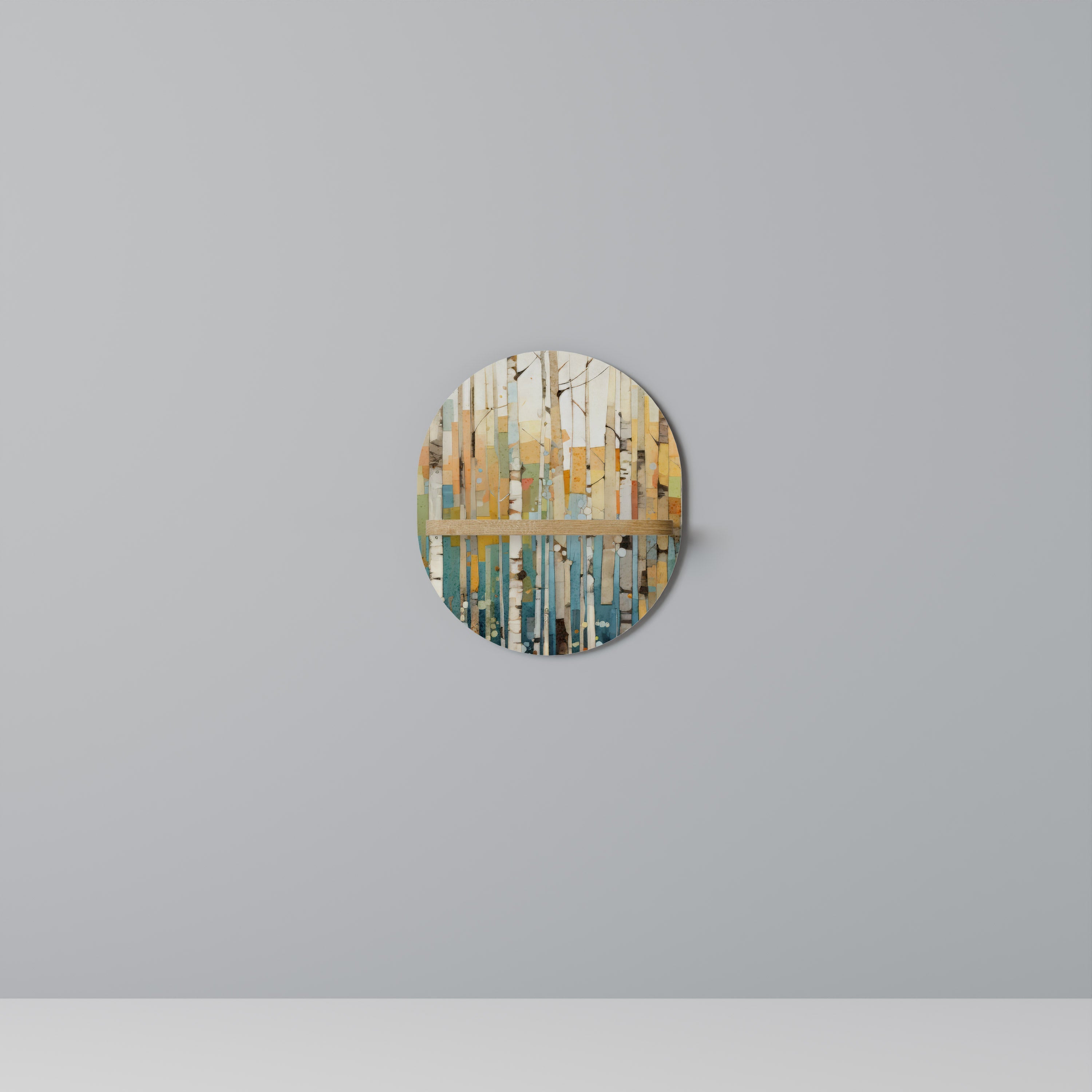 Étagère d'art ovale BIRCH KALEIDOSCOPE effet chêne