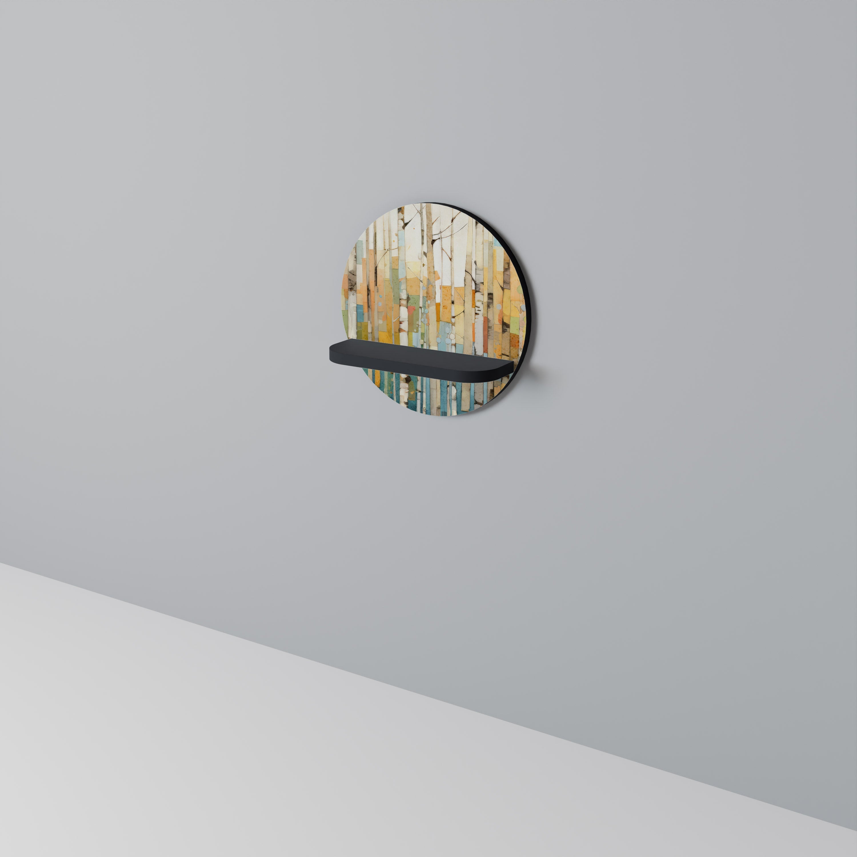 Étagère d'art ronde BIRCH KALEIDOSCOPE en finition noire