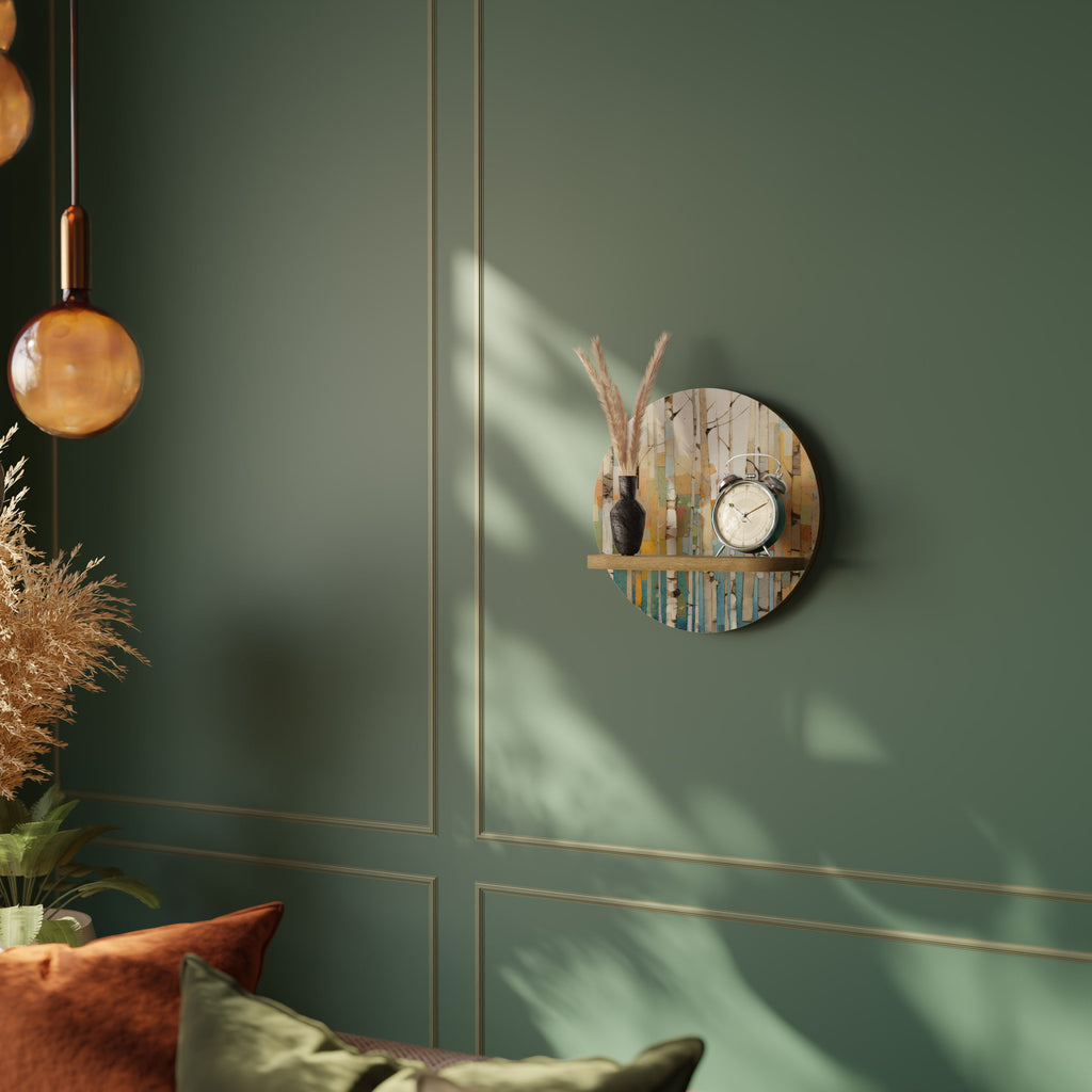 Étagère d'art ronde effet chêne BIRCH KALEIDOSCOPE