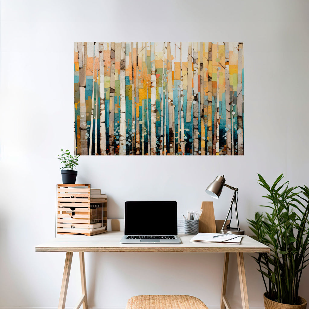 Affiche horizontale autocollante « BIRCH KALEIDOSCOPE »