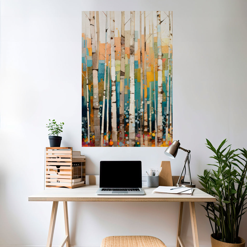 Affiche verticale autocollante « BIRCH KALEIDOSCOPE »