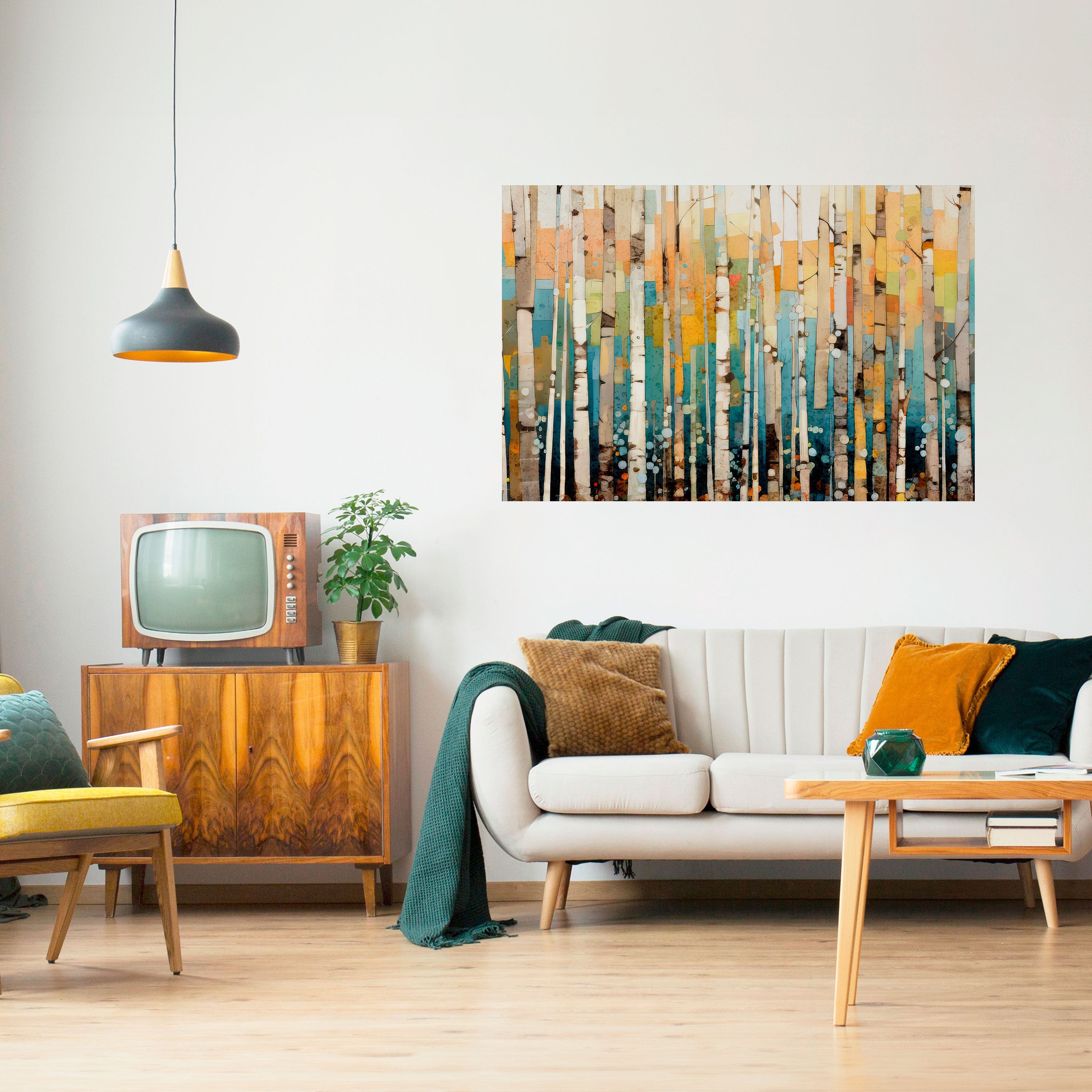 Affiche horizontale autocollante « BIRCH KALEIDOSCOPE »