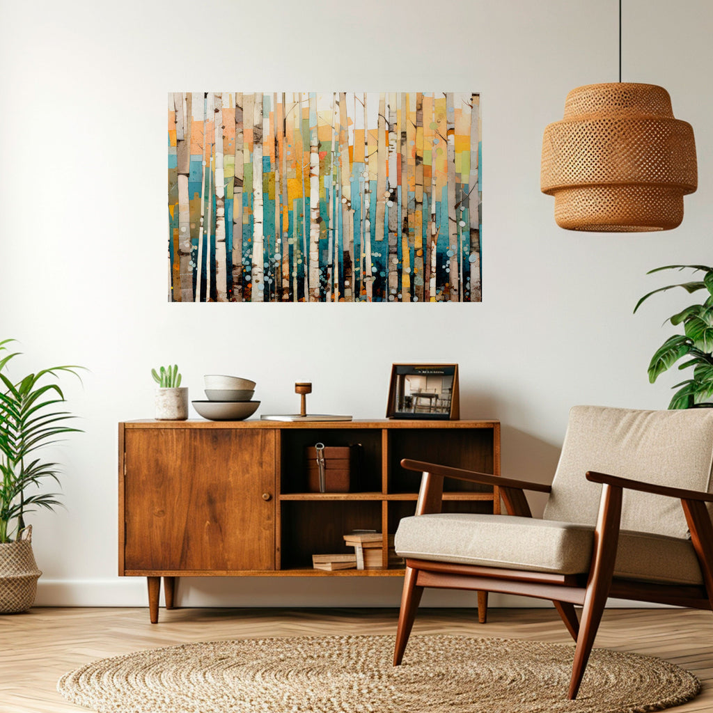 Affiche horizontale autocollante « BIRCH KALEIDOSCOPE »