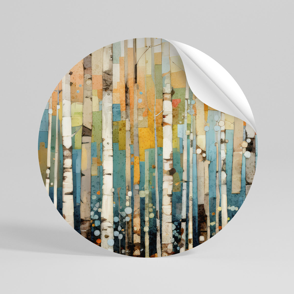 BIRCH KALEIDOSCOPE Peel and Stick Round Sticker