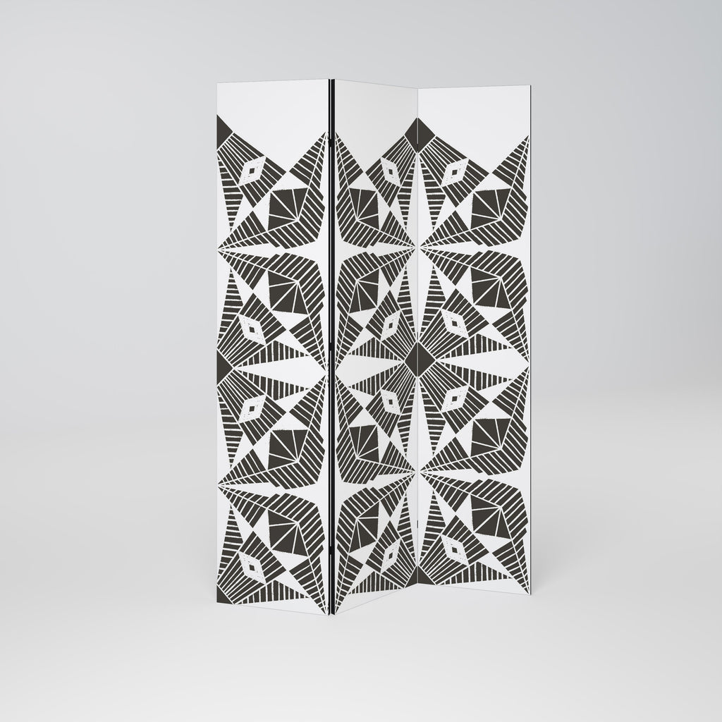 MONOCHROME NEXUS Decorative 3-Panel Room Divider