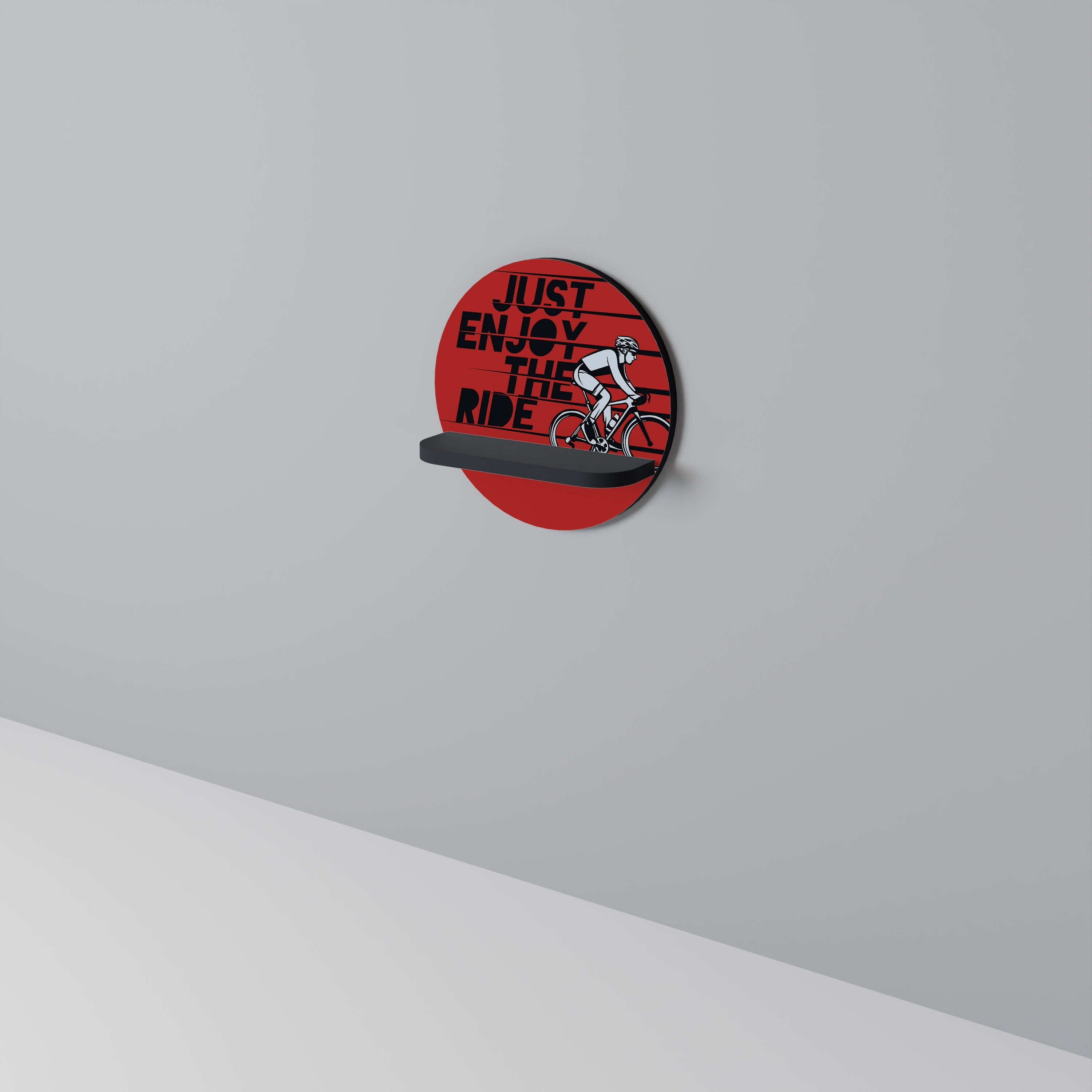 PROFITEZ DU VOYAGE Étagère d'art ronde en finition noire