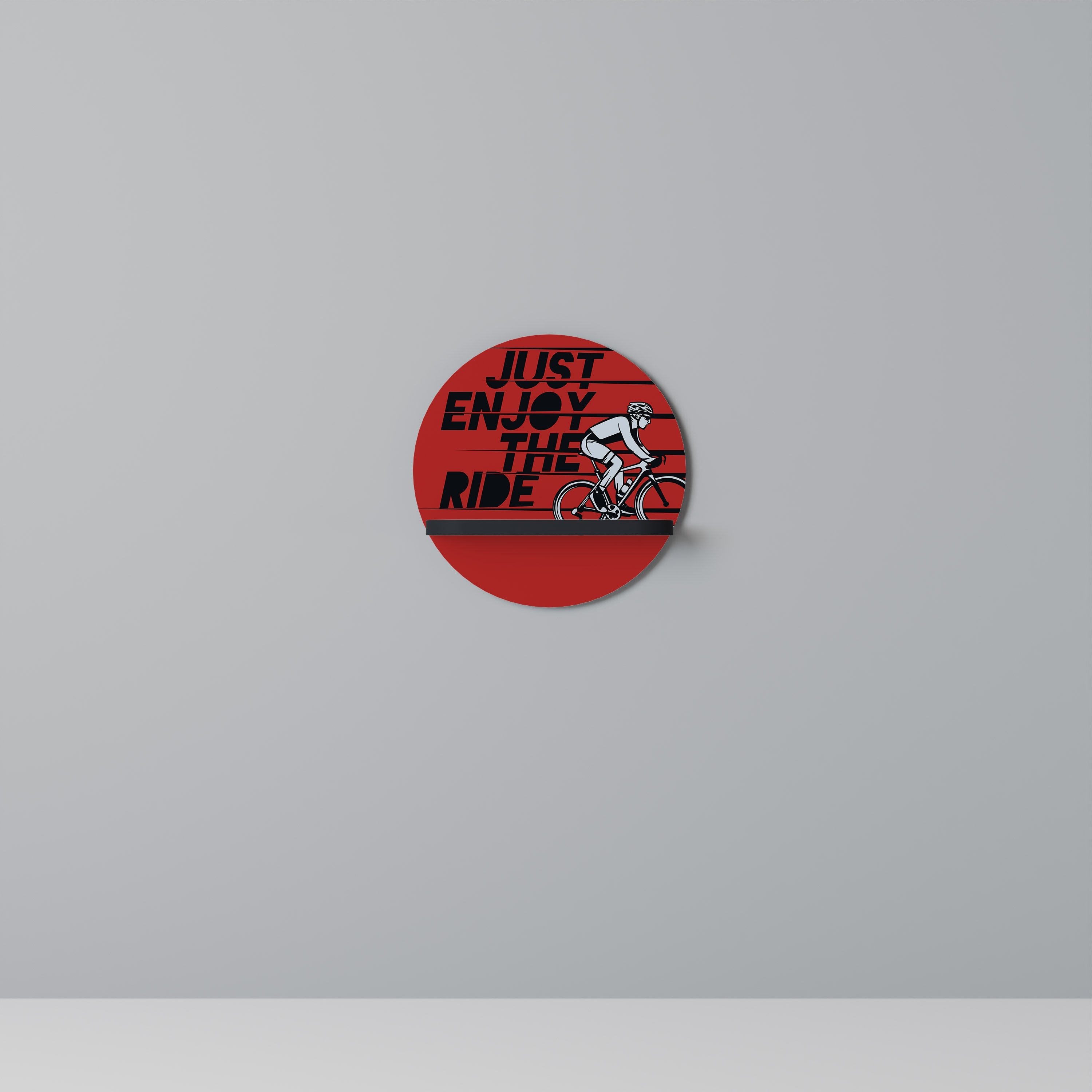 PROFITEZ DU VOYAGE Étagère d'art ronde en finition noire