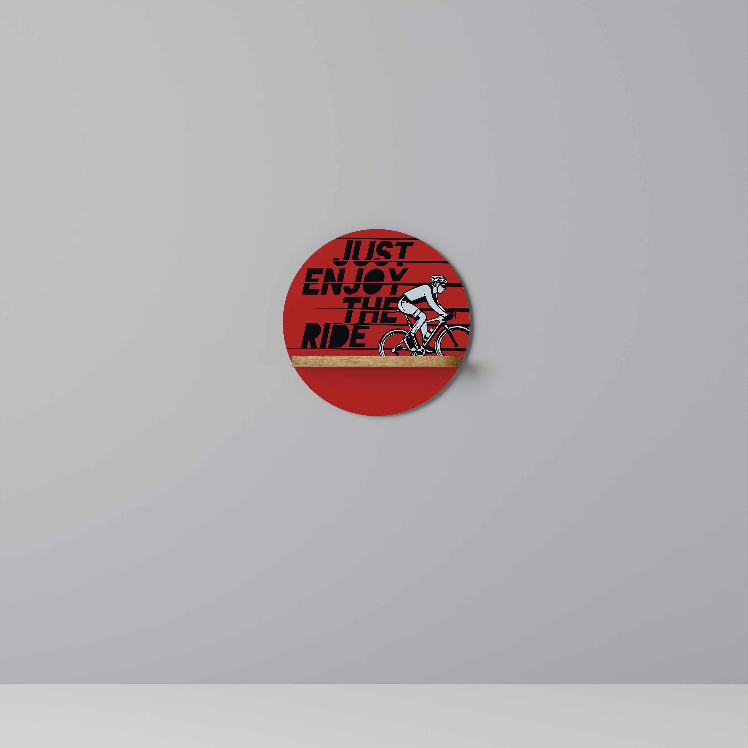 PROFITEZ DE LA VOYAGE Étagère d'art ronde effet chêne