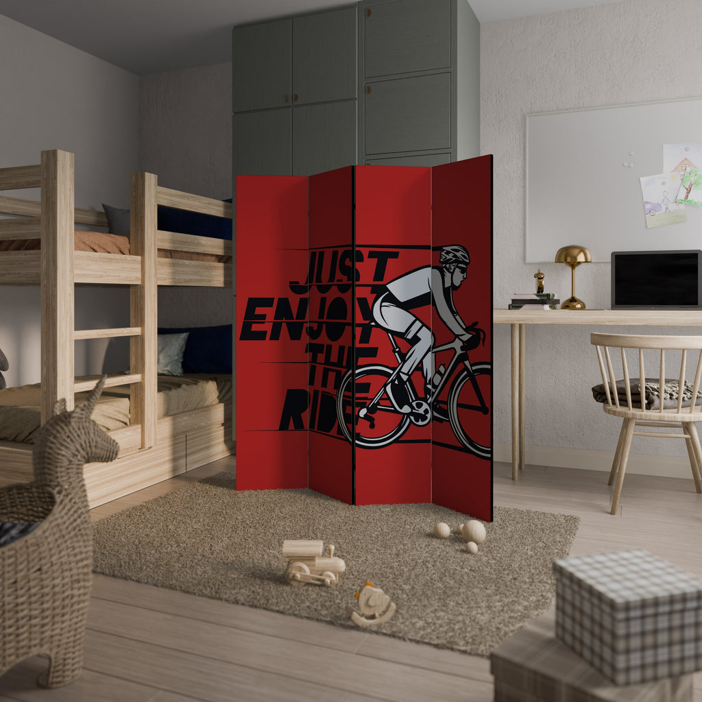 ENJOY THE RIDE Decorative 4-Panel Room Divider