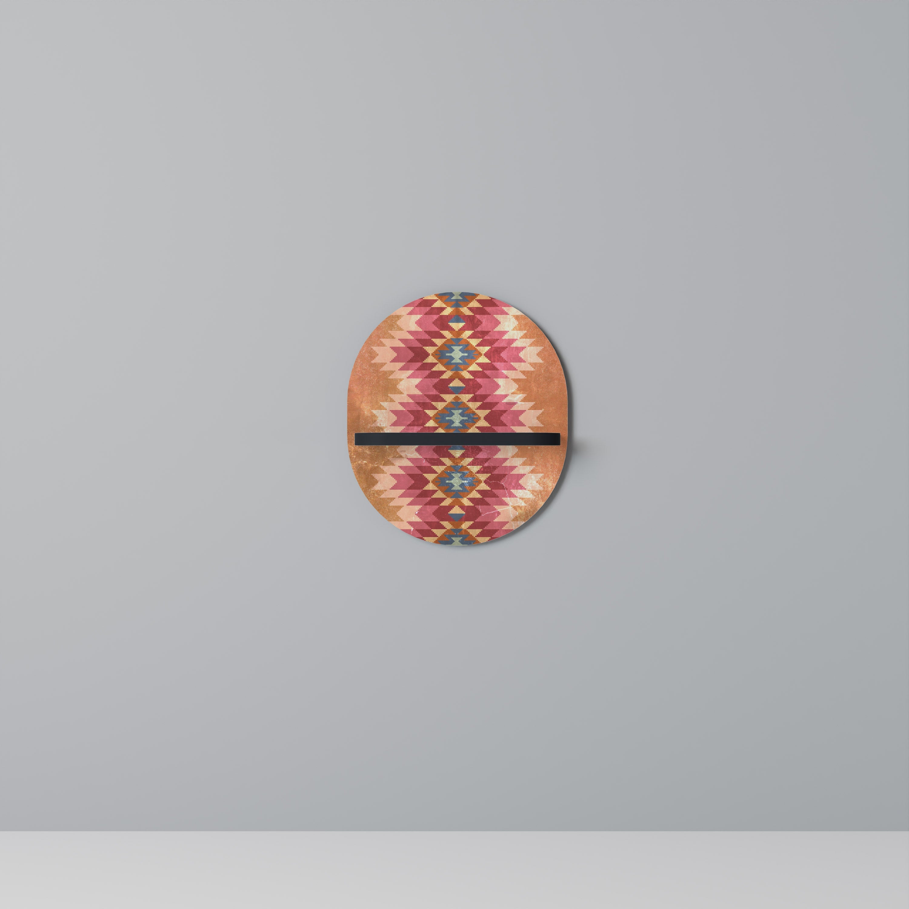 Étagère ovale INDIAN FOLK en finition noire