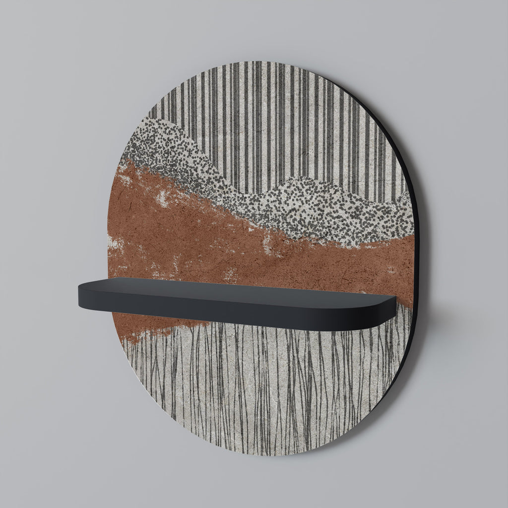 Étagère d'art ovale STRIPED TERRAIN en finition noire