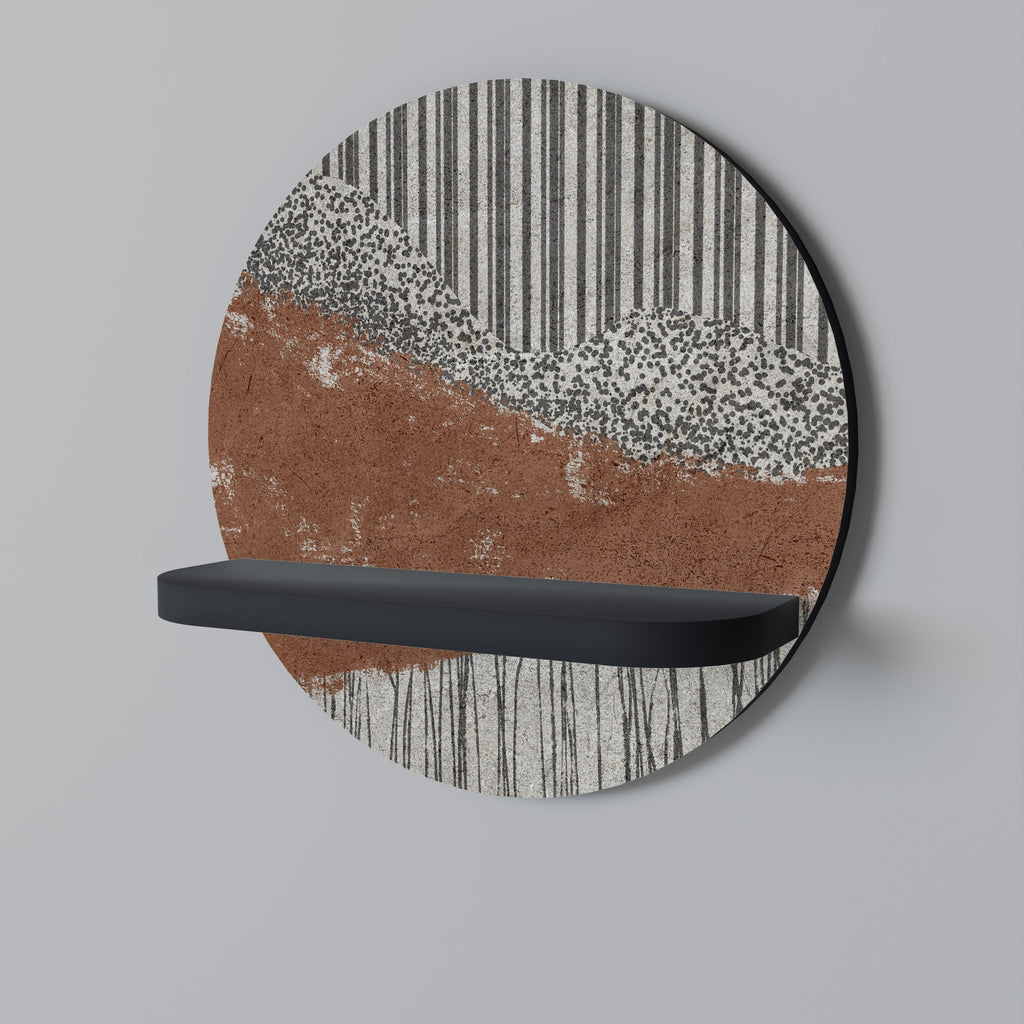 Étagère ronde à rayures en finition noire