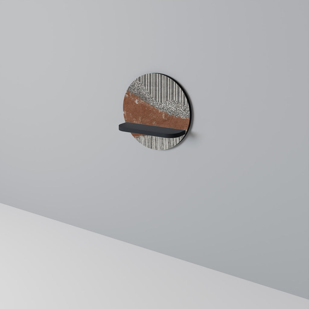 Étagère ronde à rayures en finition noire