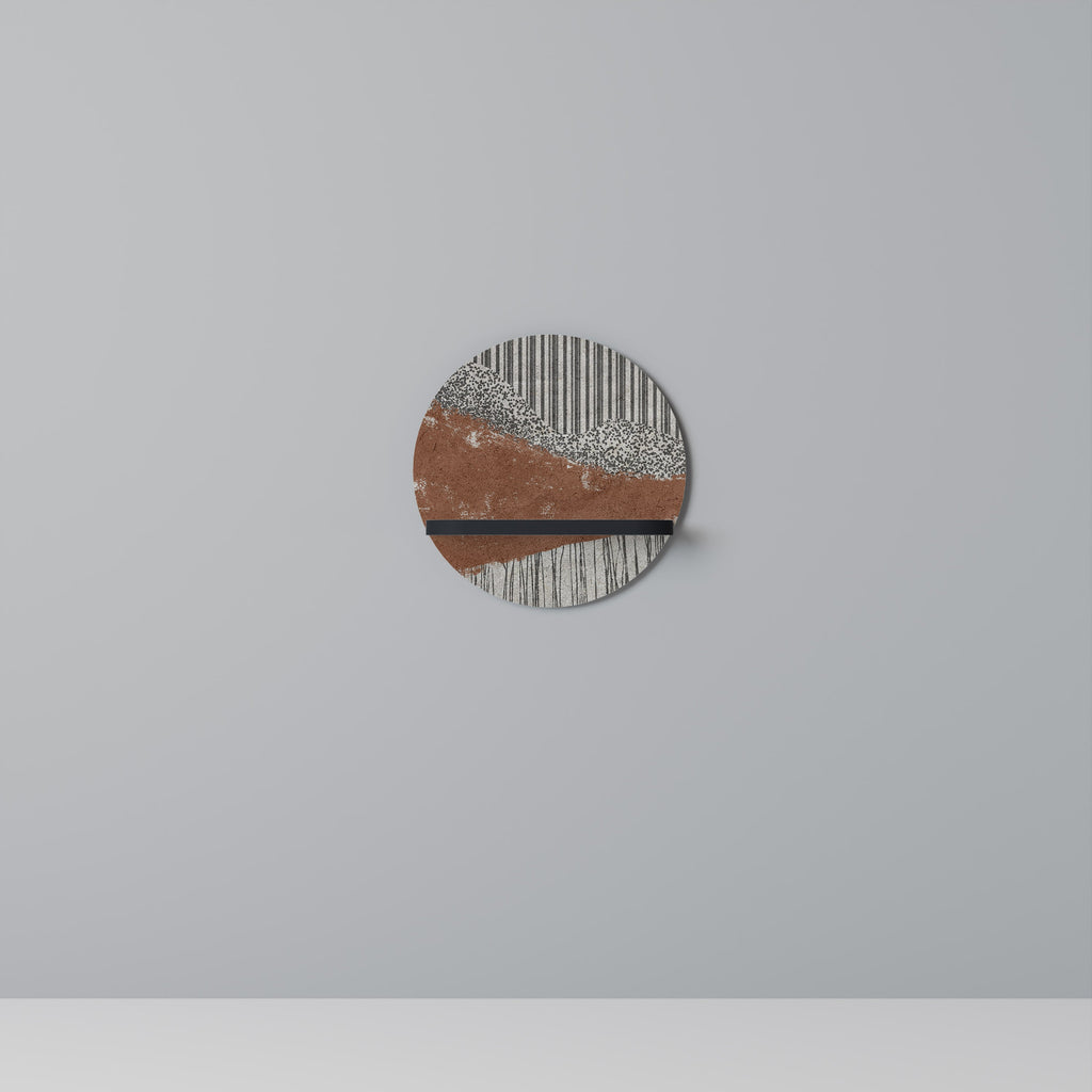 Étagère ronde à rayures en finition noire