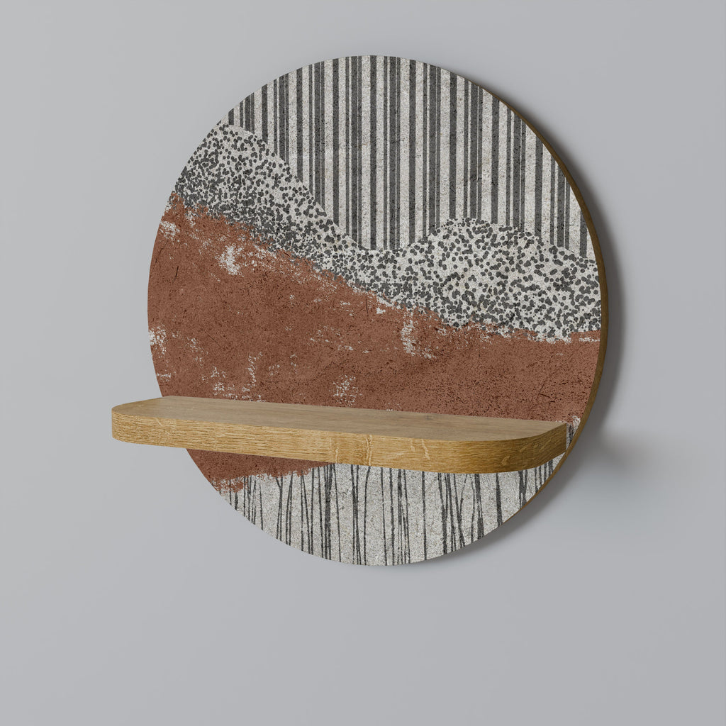 Étagère ronde effet chêne STRIPED TERRAIN