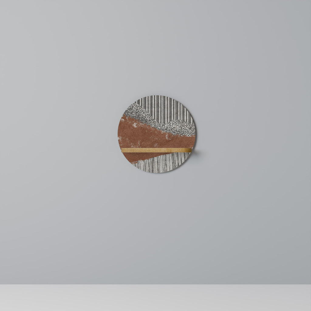 Étagère ronde effet chêne STRIPED TERRAIN