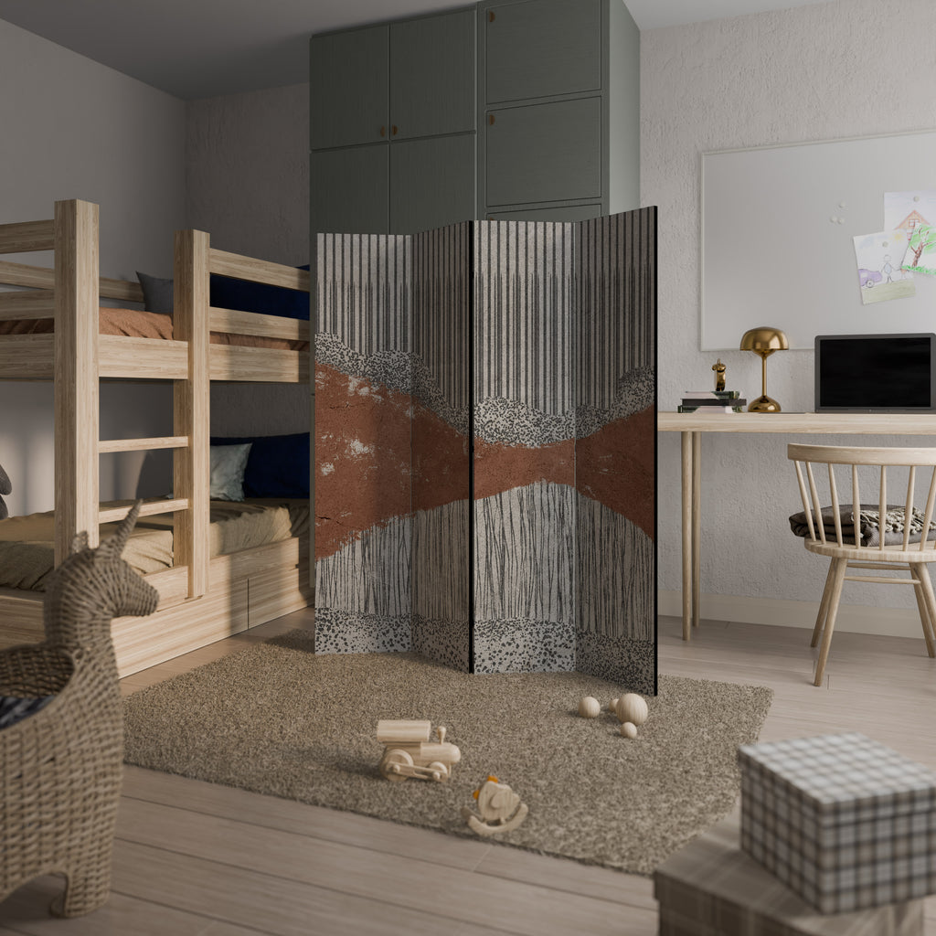 STRIPED TERRAIN 4-Panel Room Divider