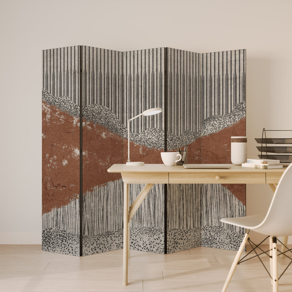 STRIPED TERRAIN Decorative 5-Panel Room Divider