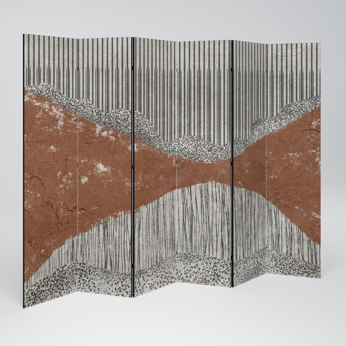 STRIPED TERRAIN 6-Panel Room Divider