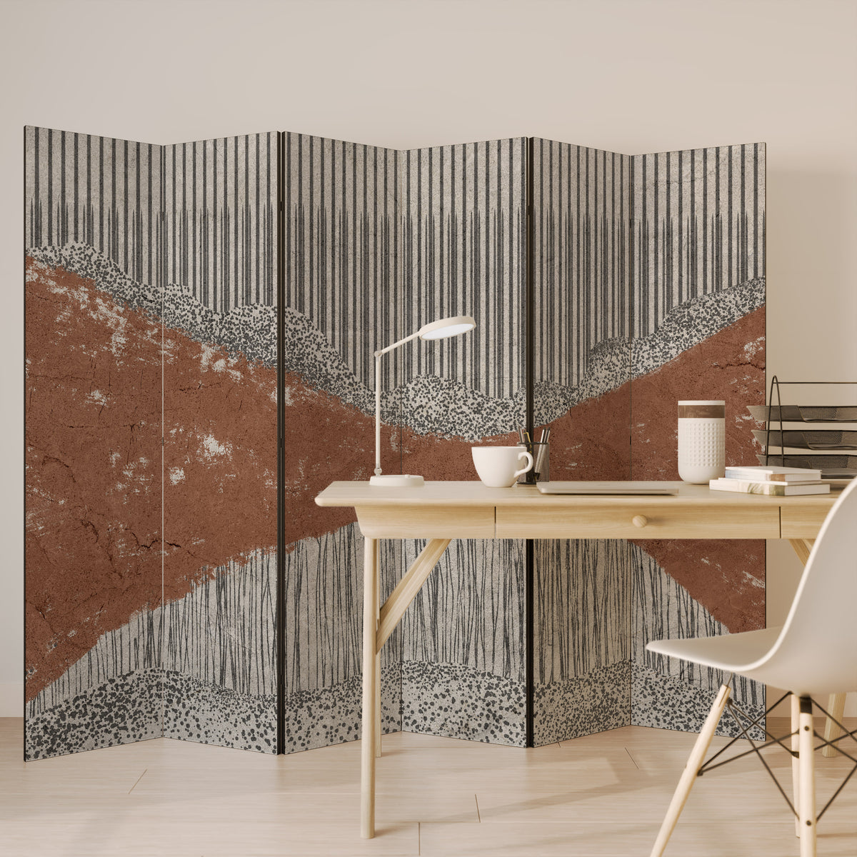 STRIPED TERRAIN 6-Panel Room Divider