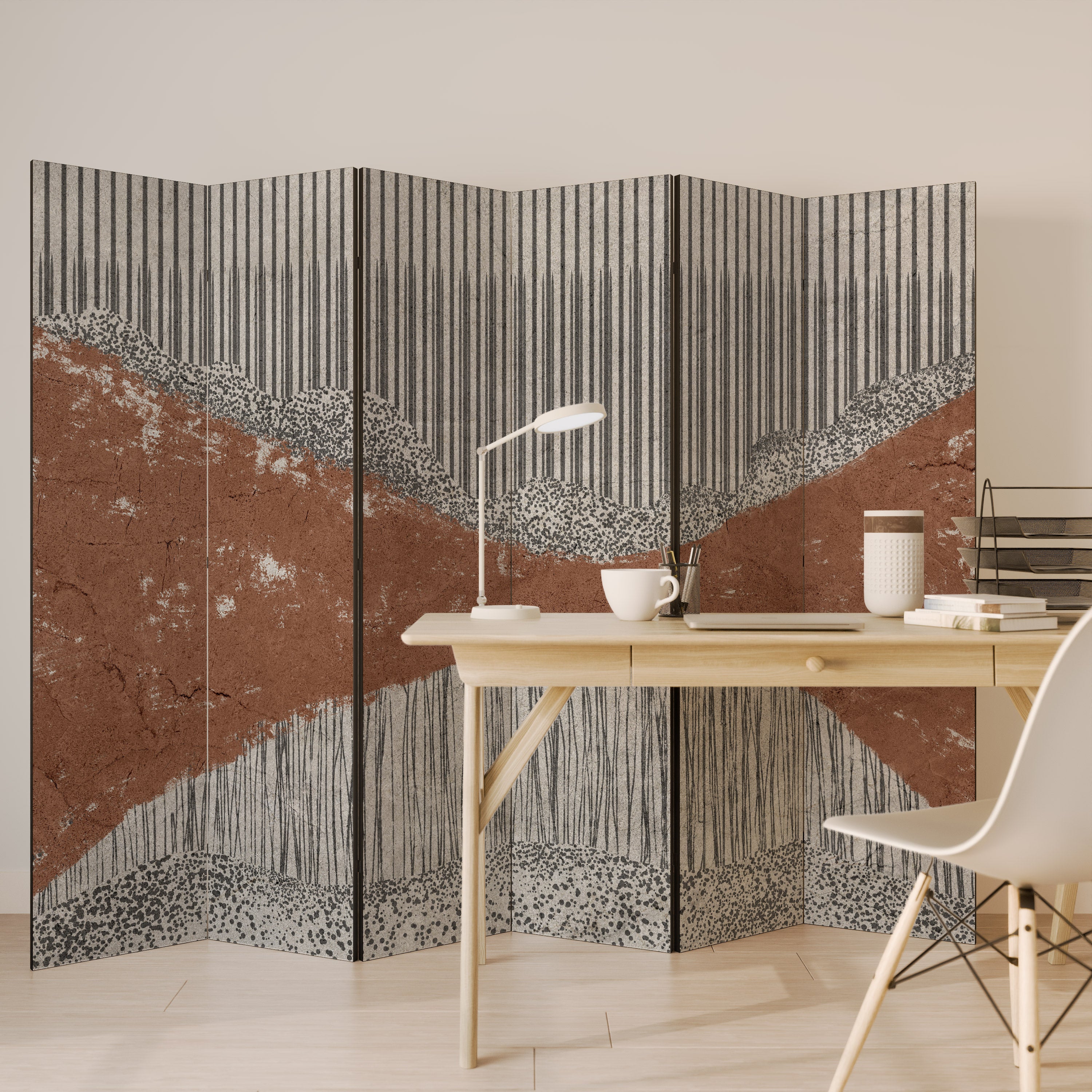 STRIPED TERRAIN 6-Panel Room Divider