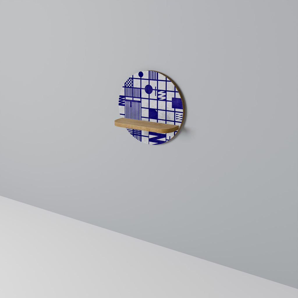 Étagère d'art ronde effet chêne THE RIGHT PLACES