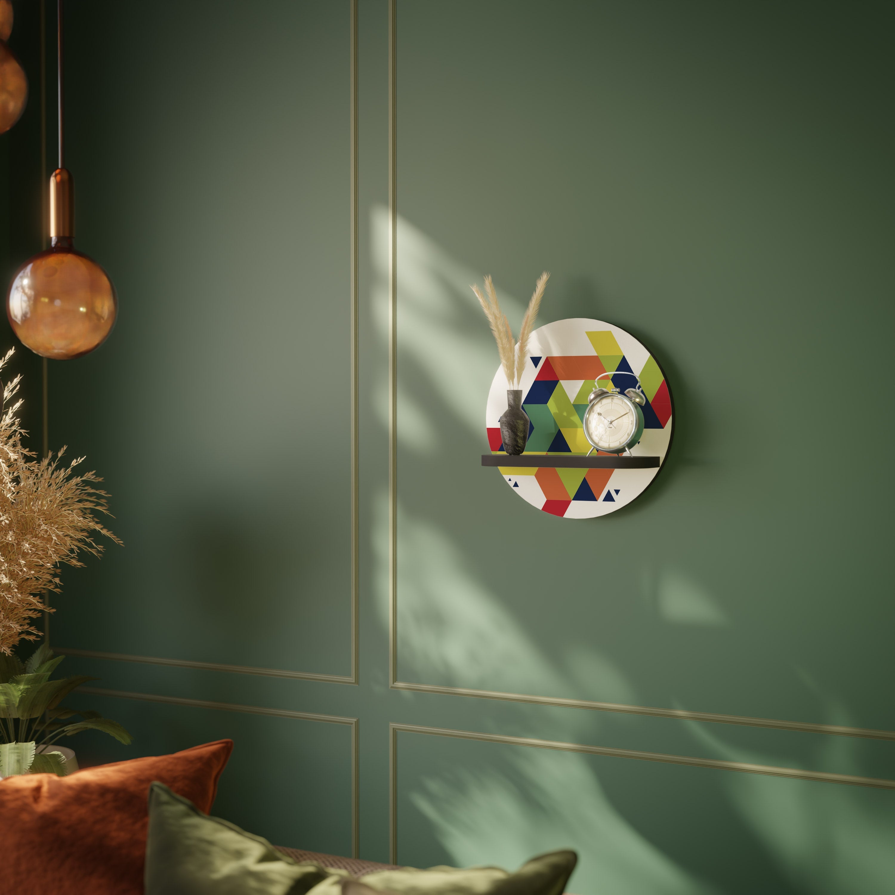 Étagère d'art ronde FUTURE SIGN en finition noire