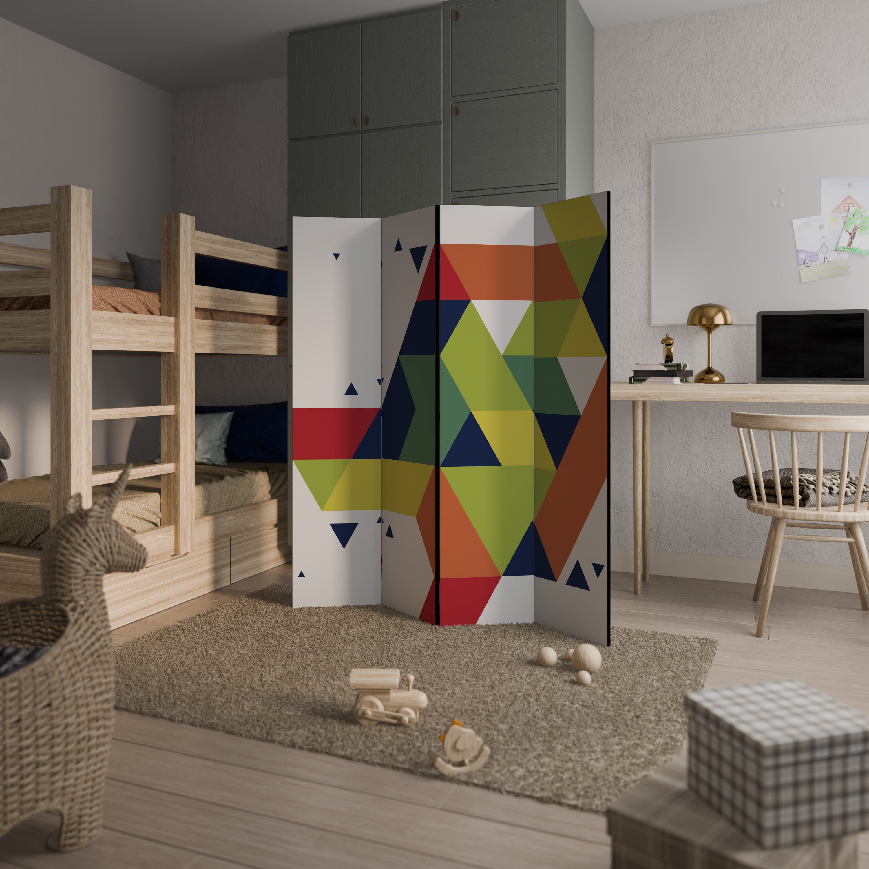 FUTURE SIGN Decorative 4-Panel Room Divider