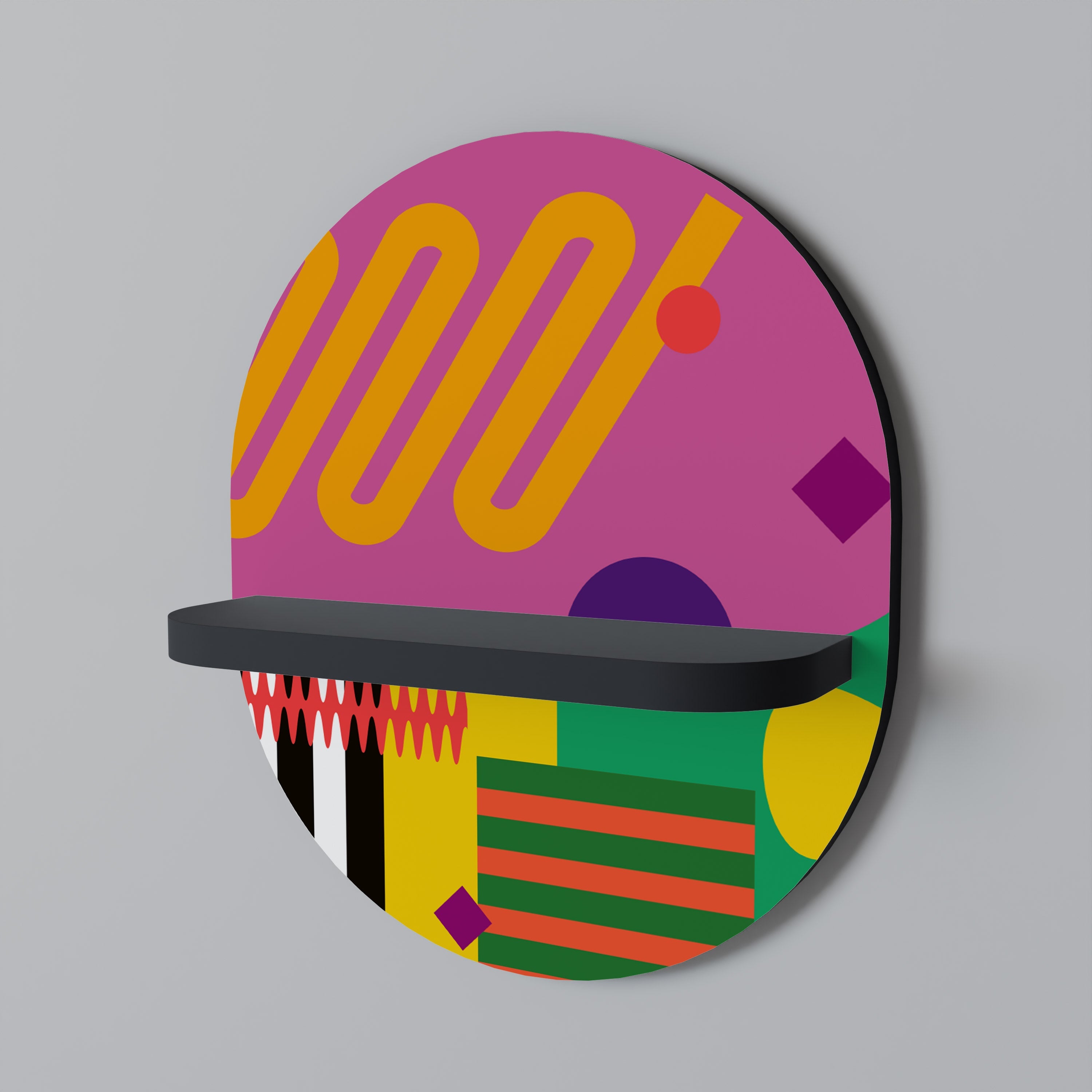 Étagère d'art ovale VIVID ART en finition noire