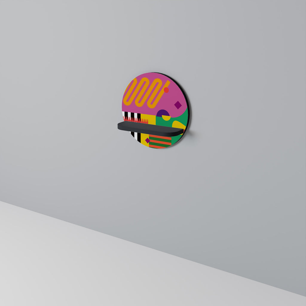 Étagère d'art ronde VIVID ART en finition noire