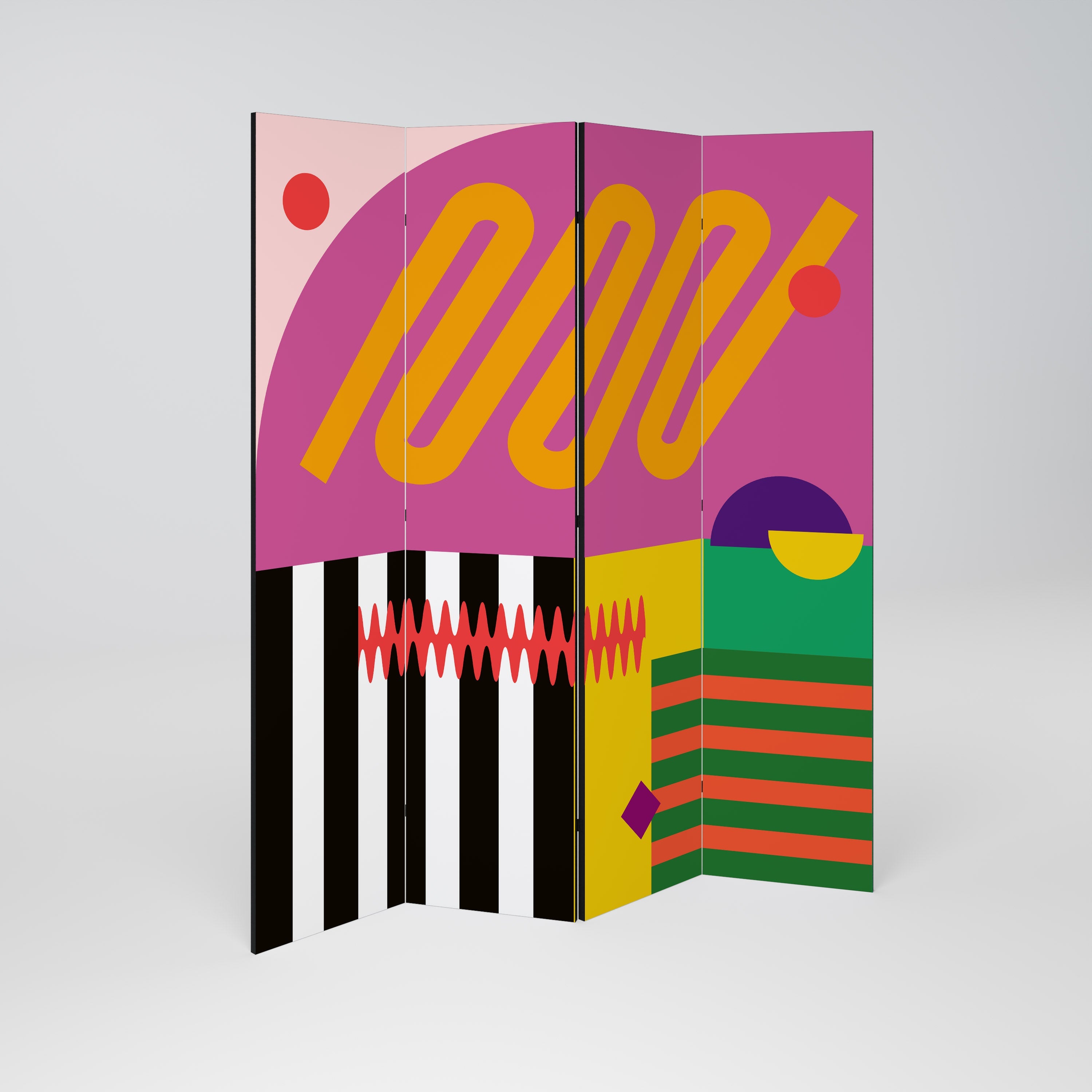 VIVID ART Decorative 4-Panel Room Divider